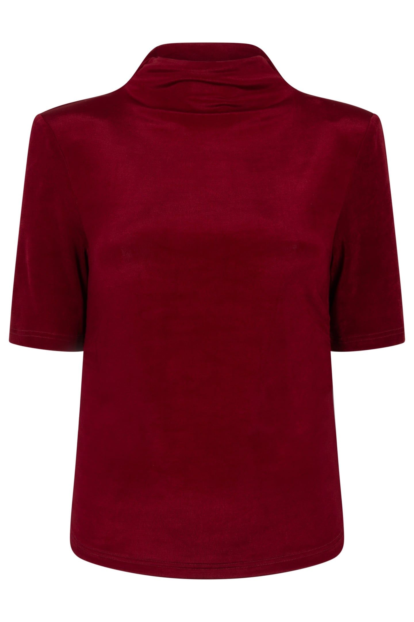TOP WRINKLED WAIST WINE RED 6