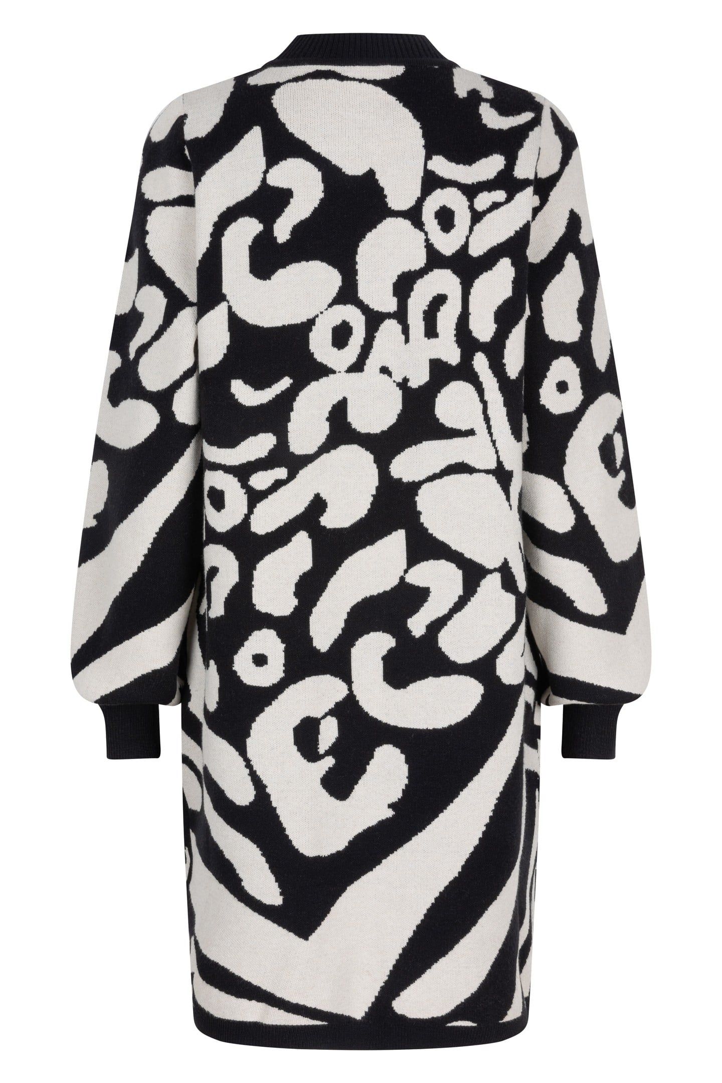 DRESS 2TONE JACQUARD ANIMAL BLACK / GREY 4