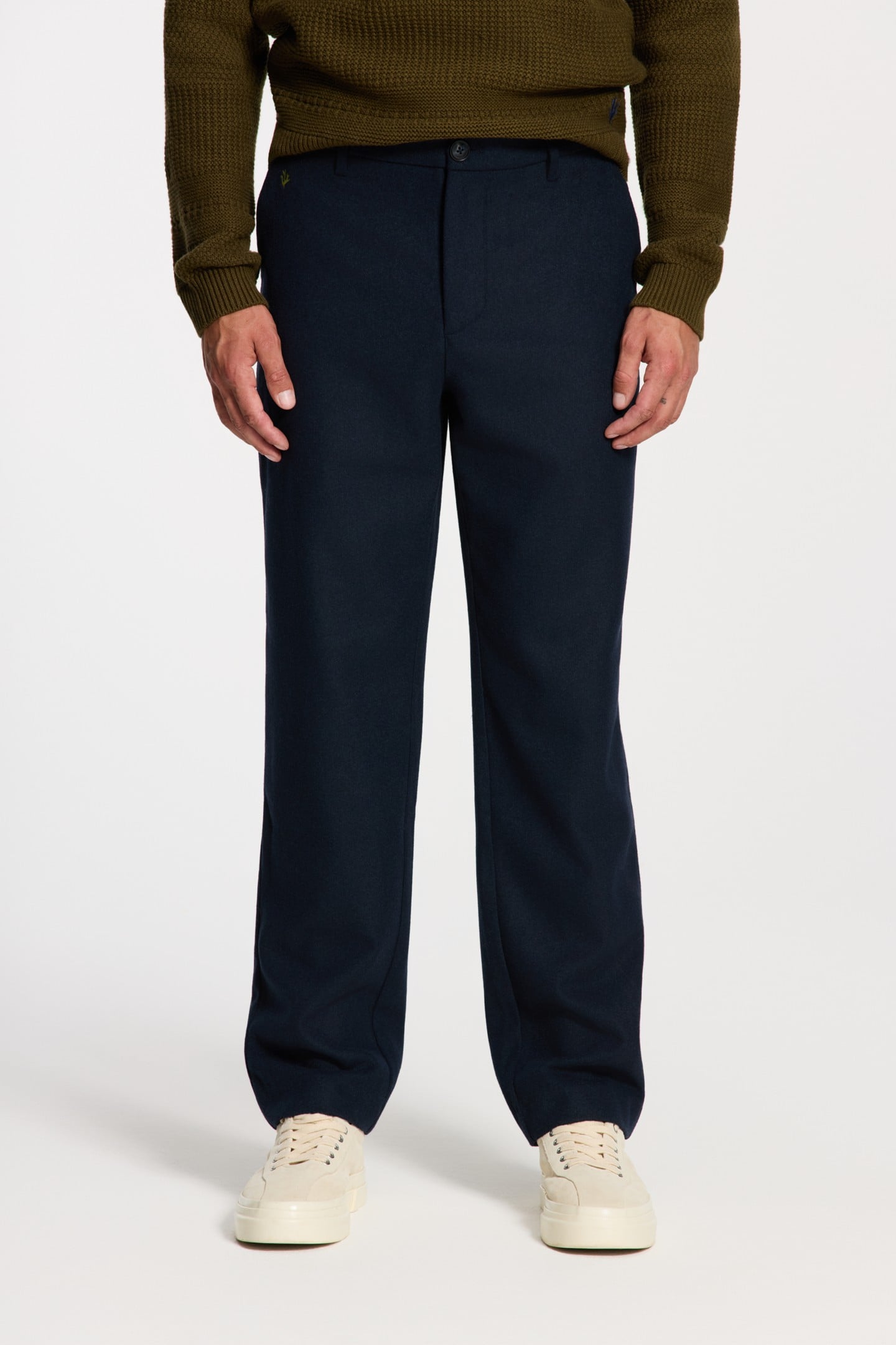 FORD WOOL BLEND STRAIGHT FIT TROUSERS BLUE DARK NAVY 1