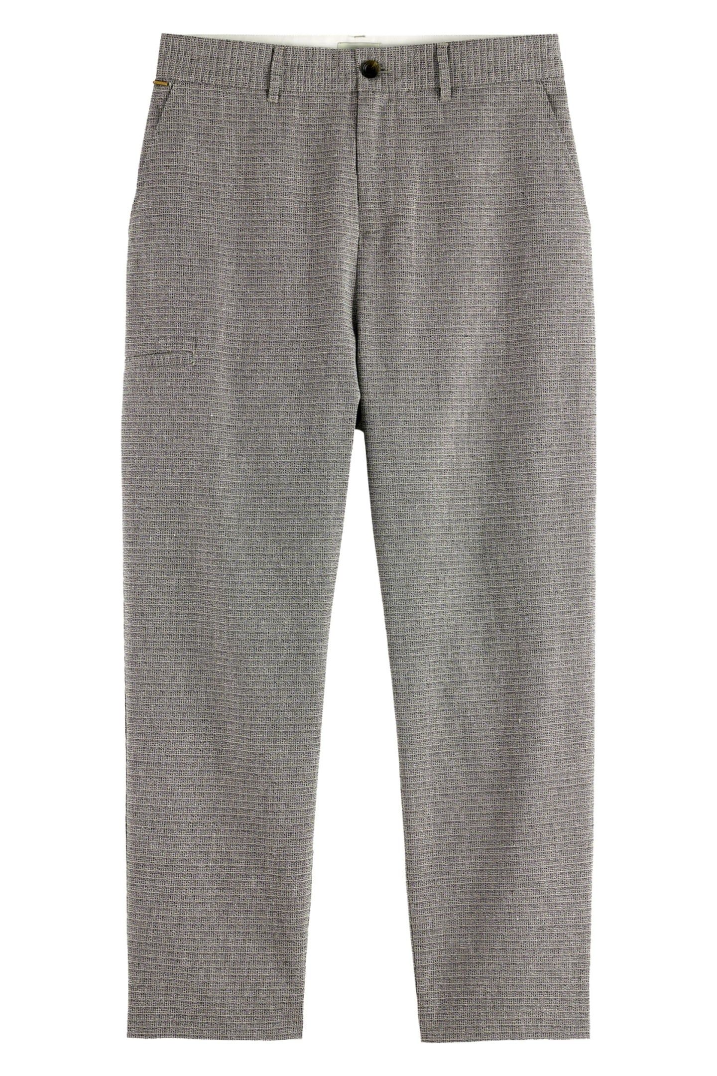 BASKET-WEAVE WIDE FIT COTTON/LINEN CHINO SOFT CAMEL MINI PAT 1