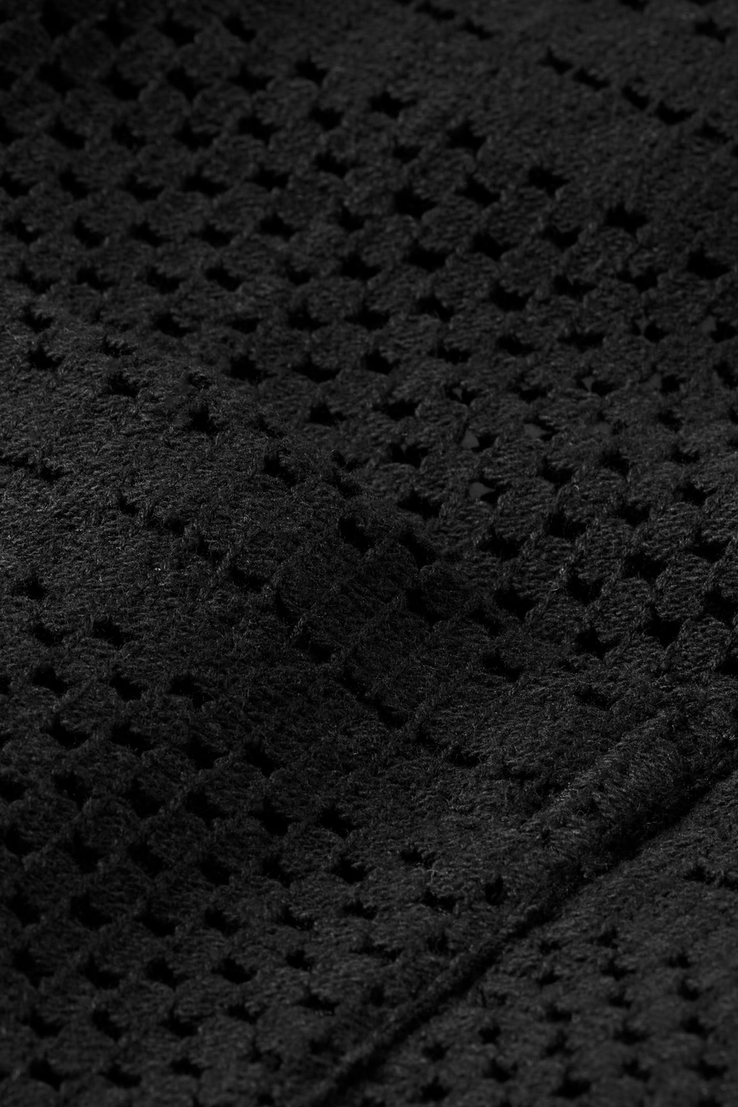 CROCHET SHORT-SLEEVED RELAXED-FIT SHIRT WASHED BLACK 3
