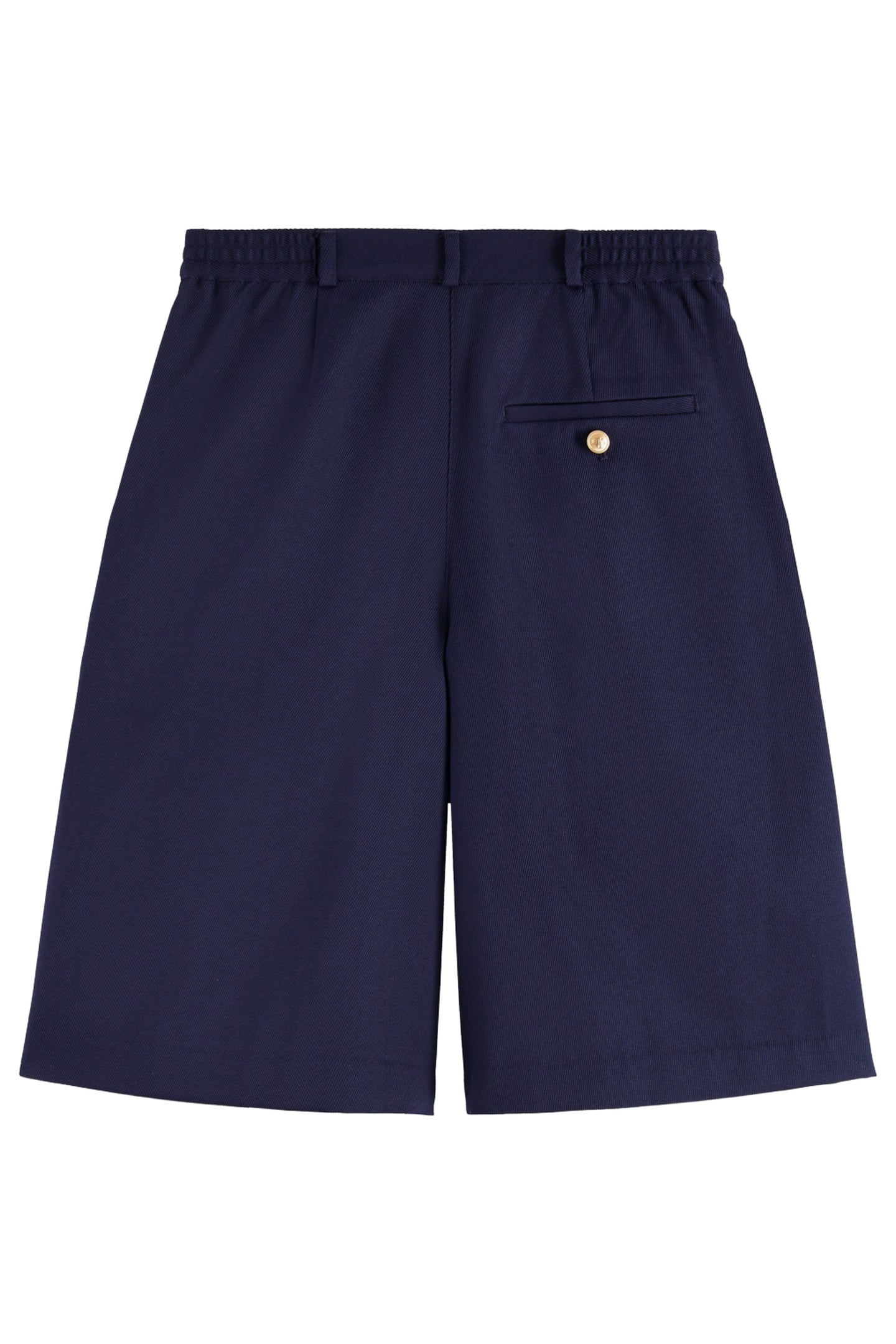 GABARDINE TWILL A-LINE PLEAT FRONT SHORT NAVY 2