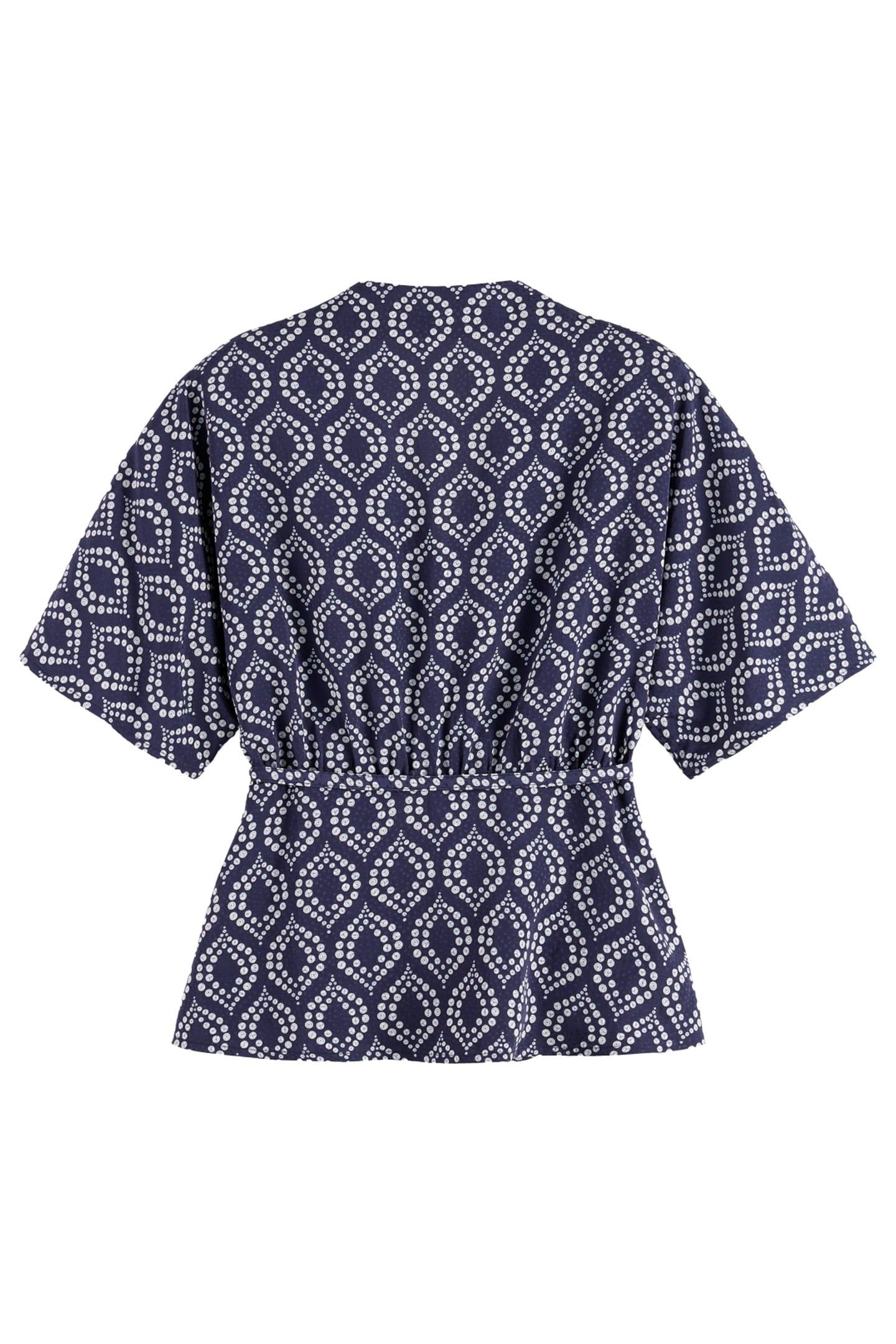 WRAP TOP IN VISCOSE JACQUARD GEOMETRIC BASEBALL 2