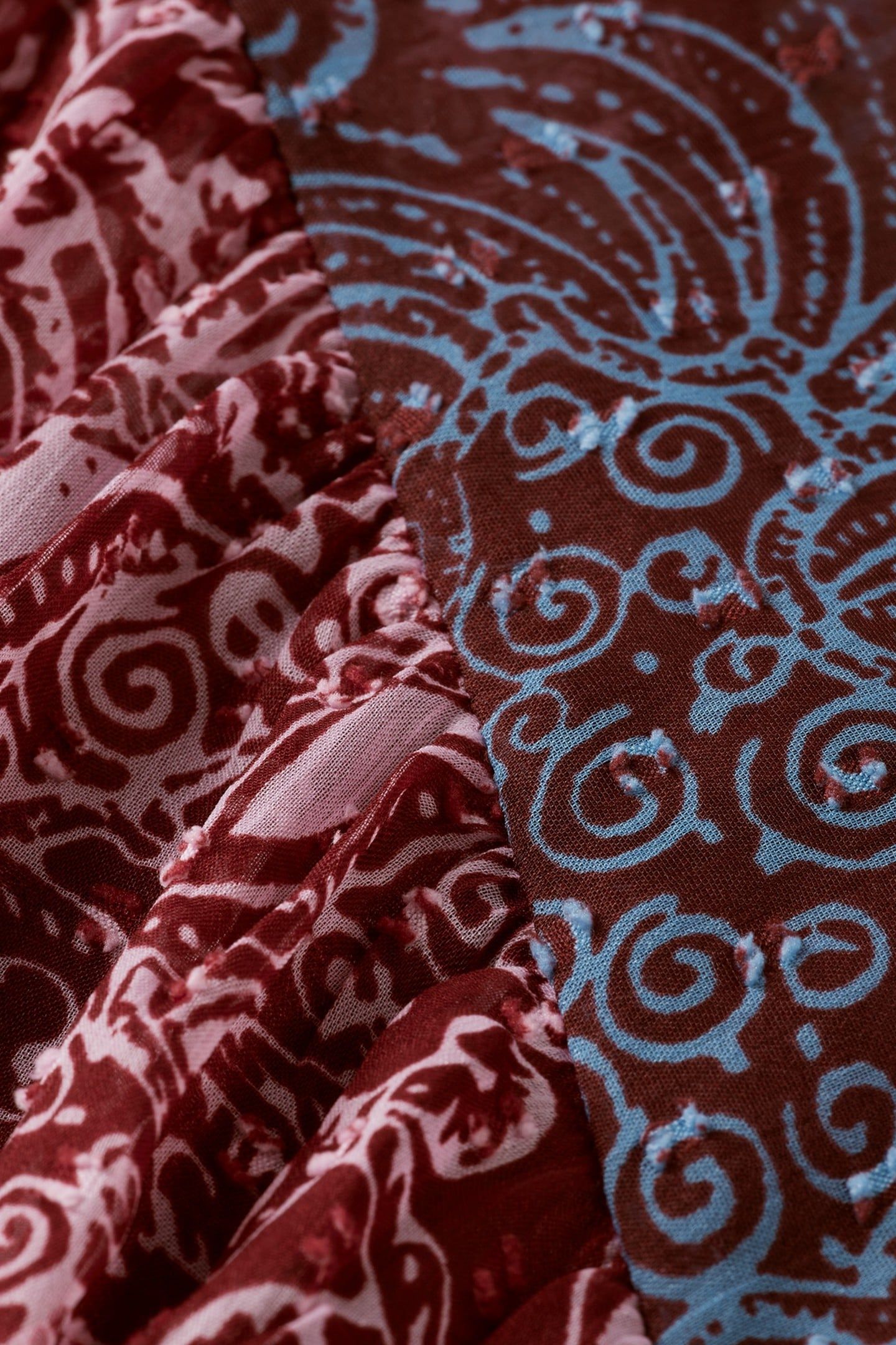 PRINTED FIL COUPE TOP BLUE MOUNTAIN PAISLEY MIX 3