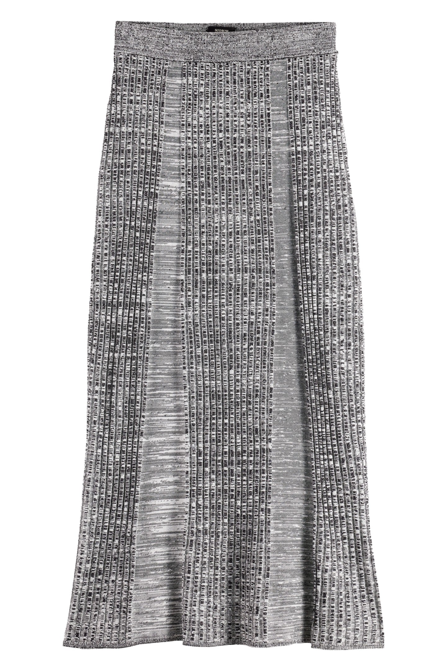 MAXI RIBBED KNITTED SKIRT BLACK 1