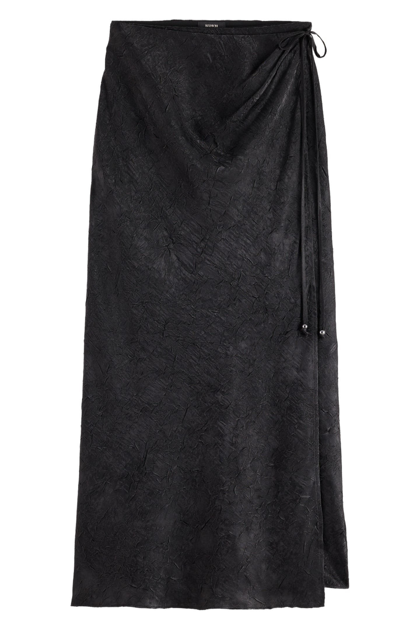 CRUSHED SATIN SKIRT BLACK 8