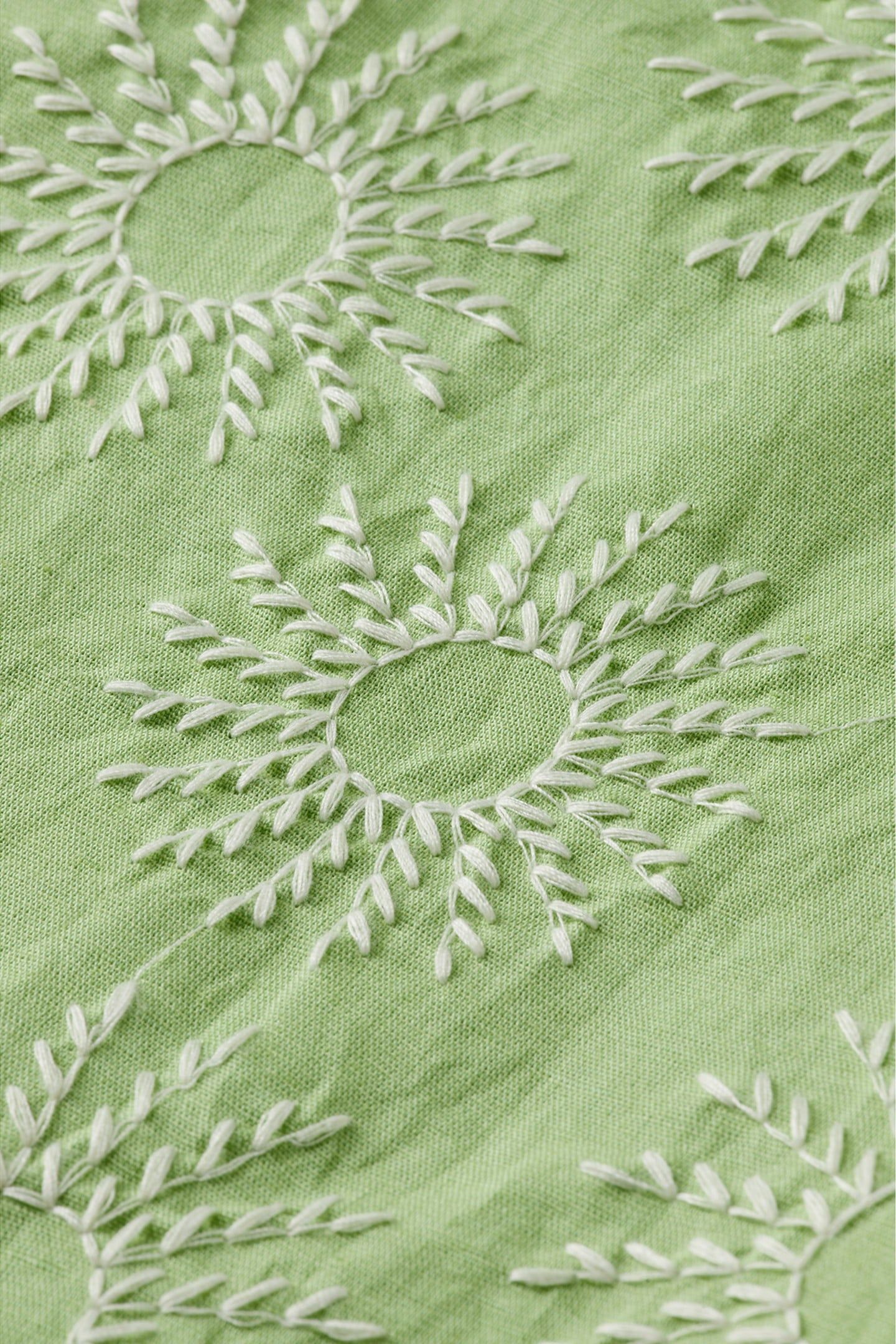 COTTON LINEN EMBROIDERED SHORT SLEEVE SHIRT PISTACHIO 6
