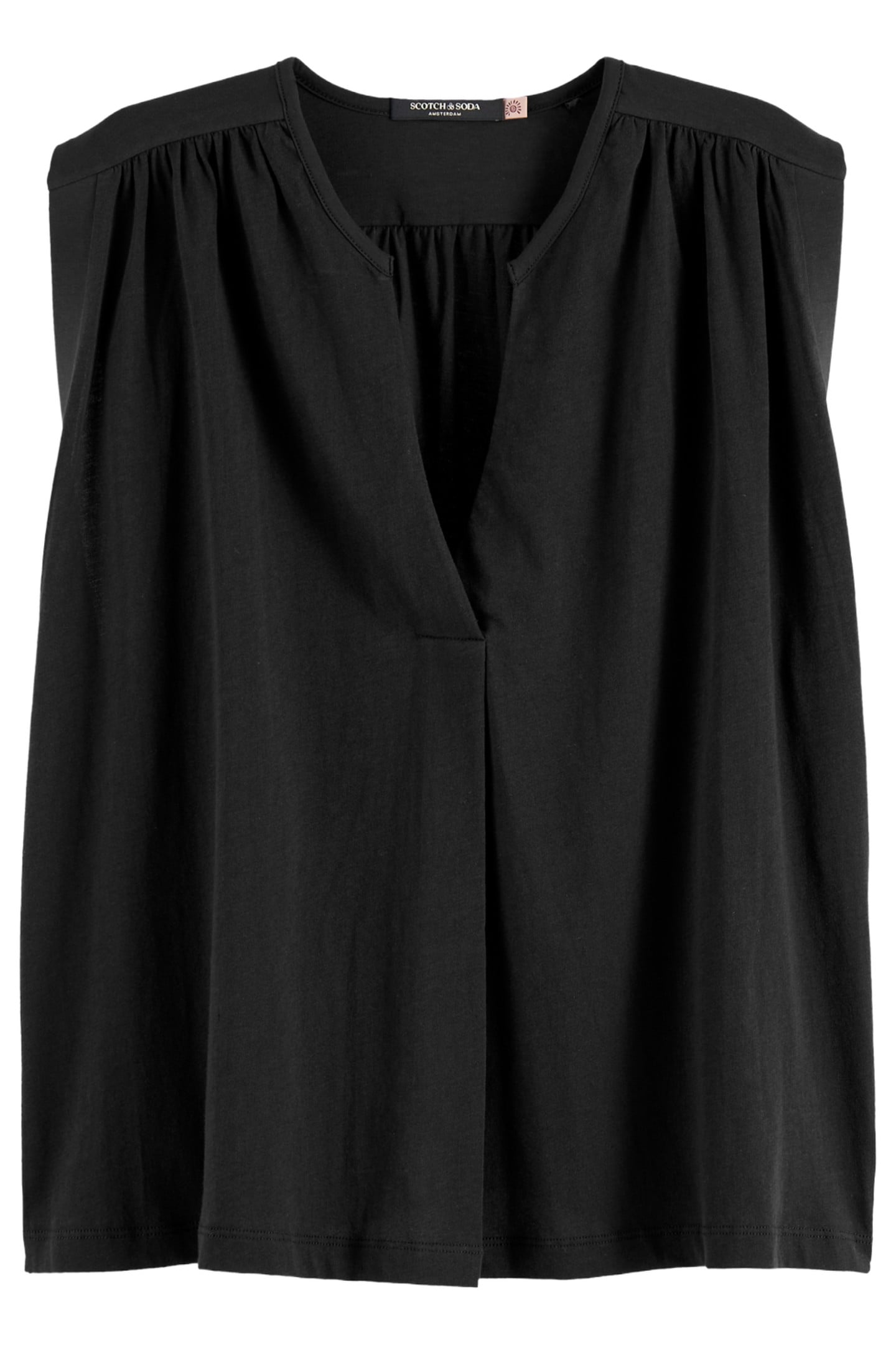 DRAPEY V-NECK T-SHIRT BLACK 4