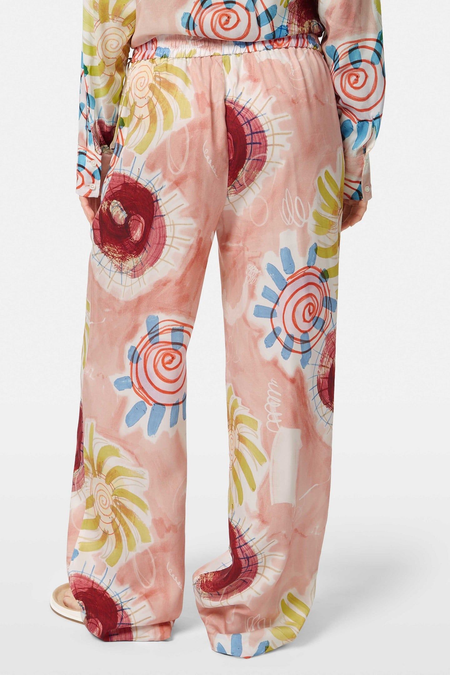 GIA - MID RISE WIDE LEG ELASTICATED TROUSERS ABSTRACT SUN PI 3