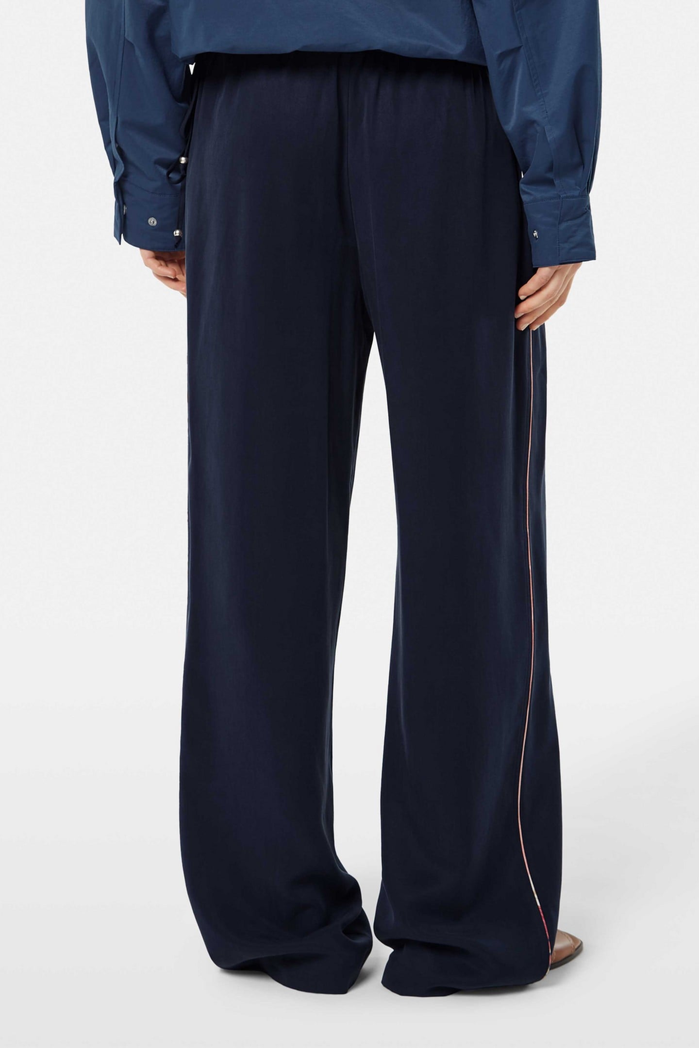 GIA - MID RISE WIDE LEG ELASTICATED TROUSERS MIDNIGHT BLUE 3