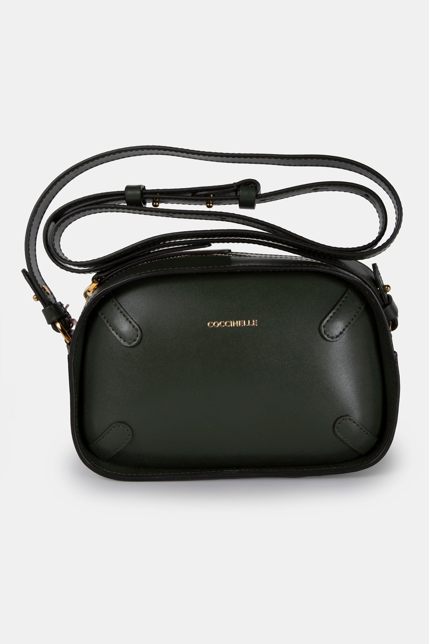 CROSS BODY CAMERA BAG IN GRAINED LEATHER IN GREEN 2