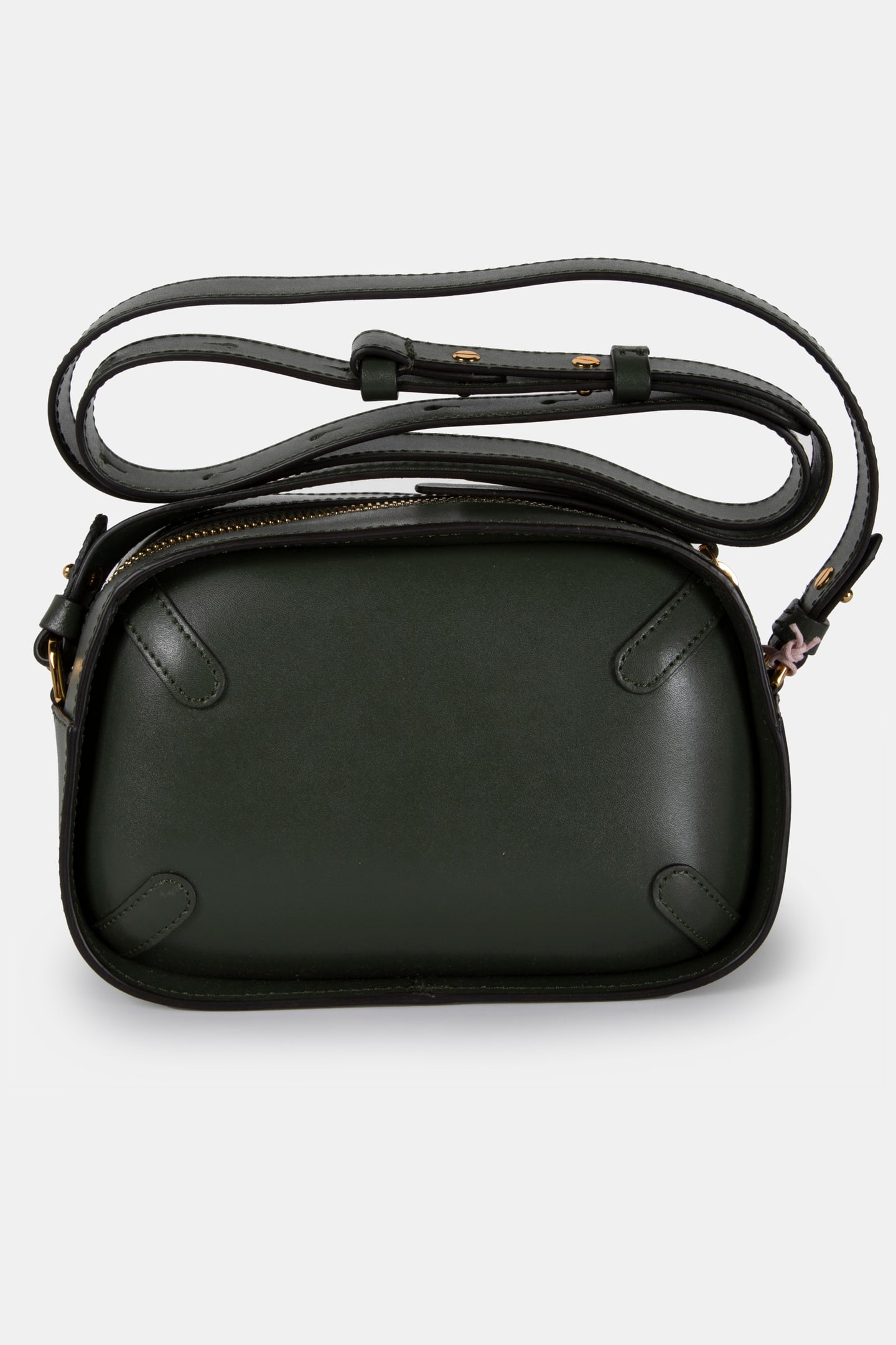 CROSS BODY CAMERA BAG IN GRAINED LEATHER IN GREEN 4