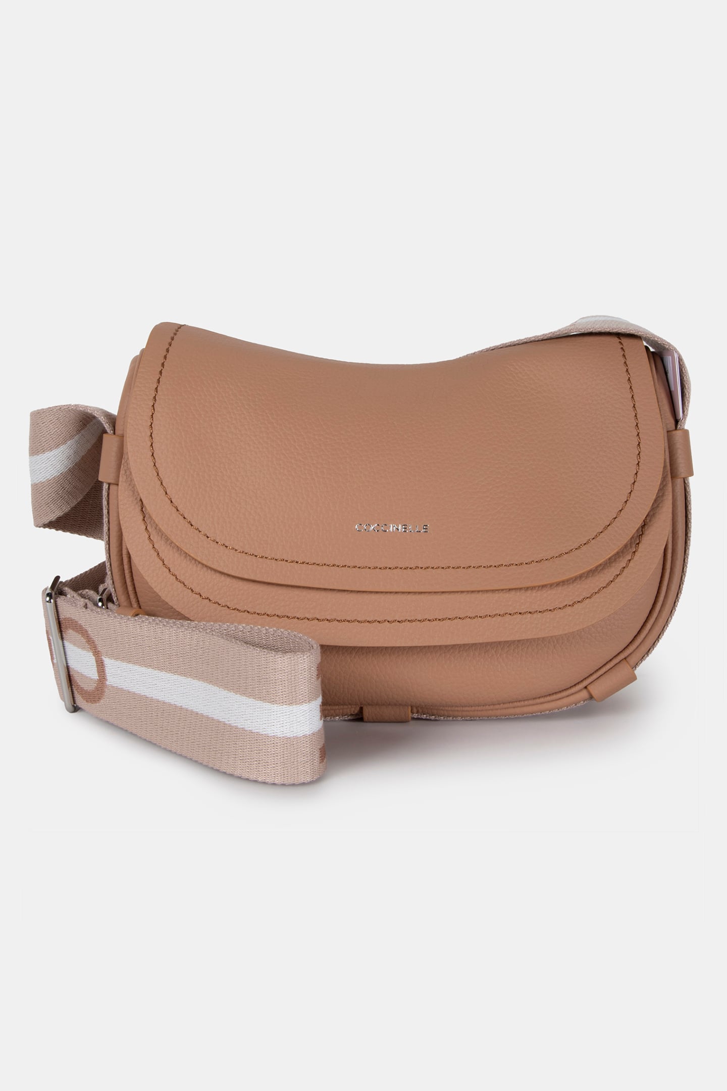 CROSS BODY BAG WITH LOGO STRAP IN BEIGE 2
