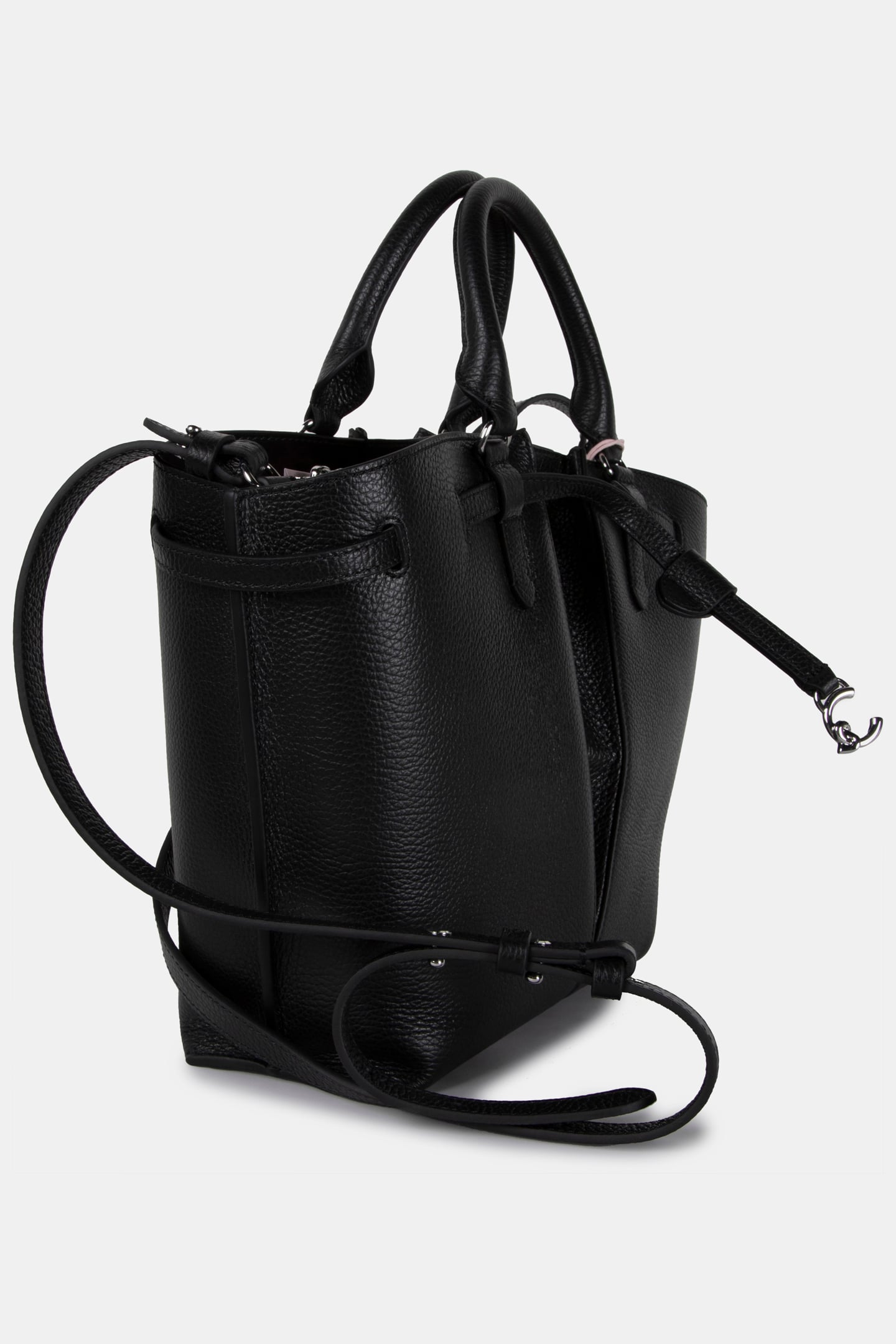 LEATHER SATCHEL BAG IN BLACK 3
