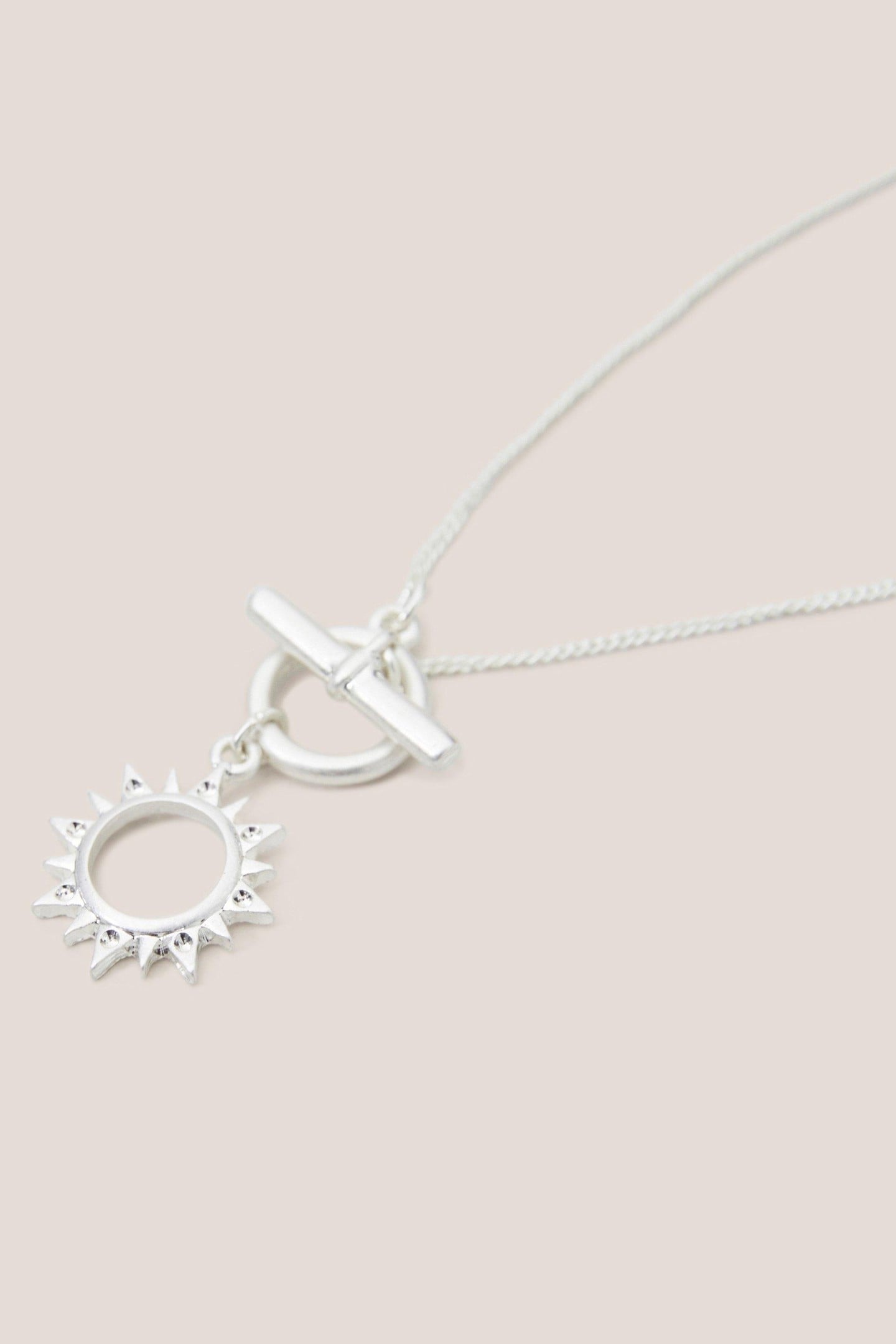 SUN PENDANT NECKLACE SILVER TONE METALLIC 1