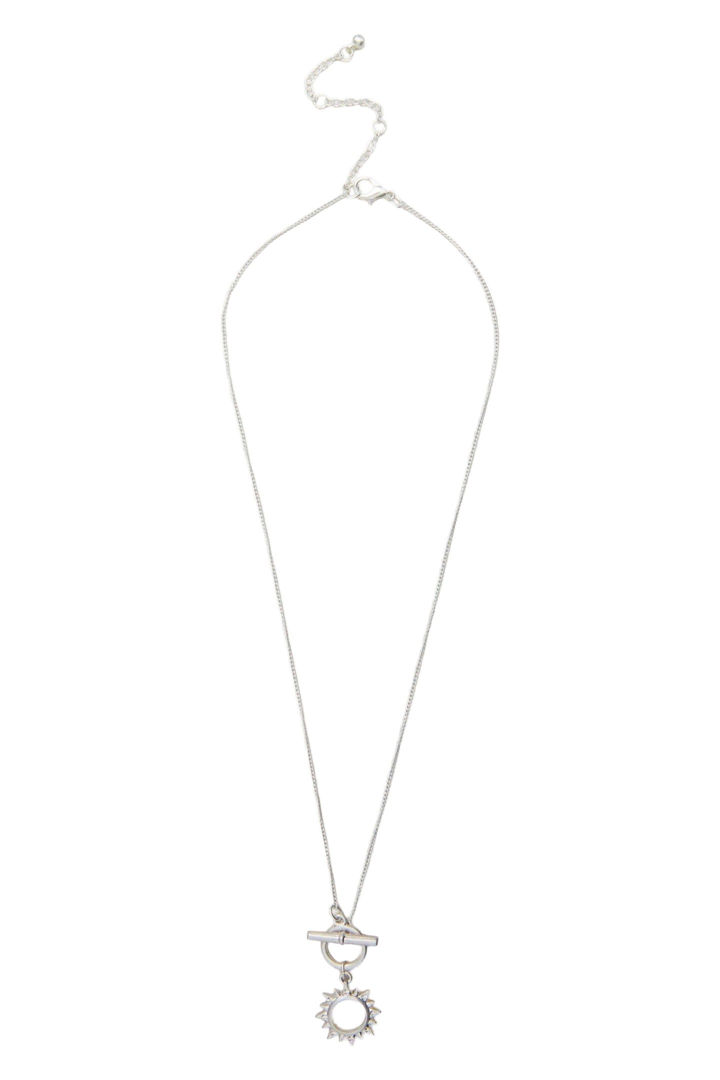 SUN PENDANT NECKLACE SILVER TONE METALLIC 2