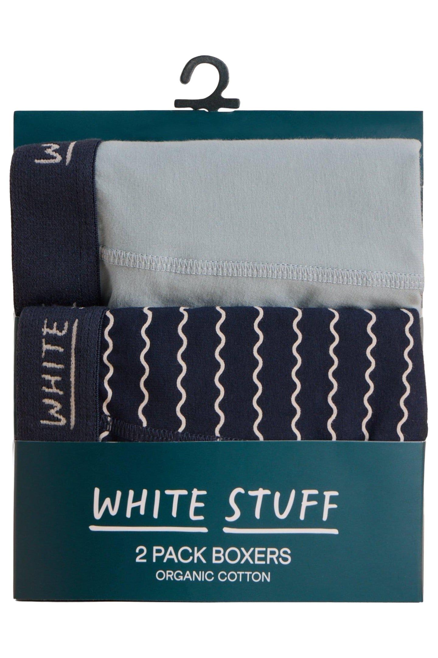 2PACK BOXERS - PLAIN & STRIPE BLUE MULTI 3