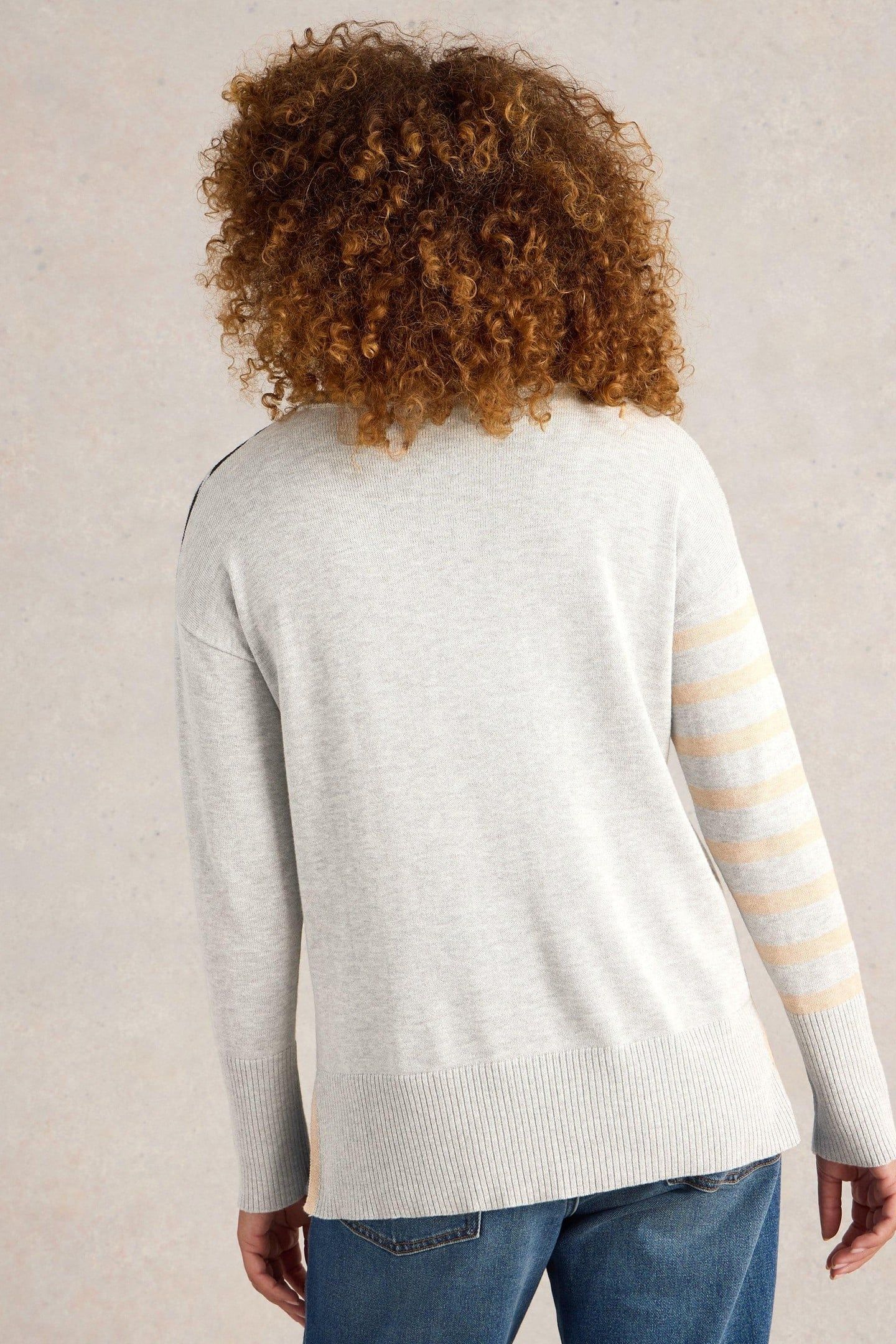OLIVE STRIPE HEART JUMPER NATURAL MULTI 3