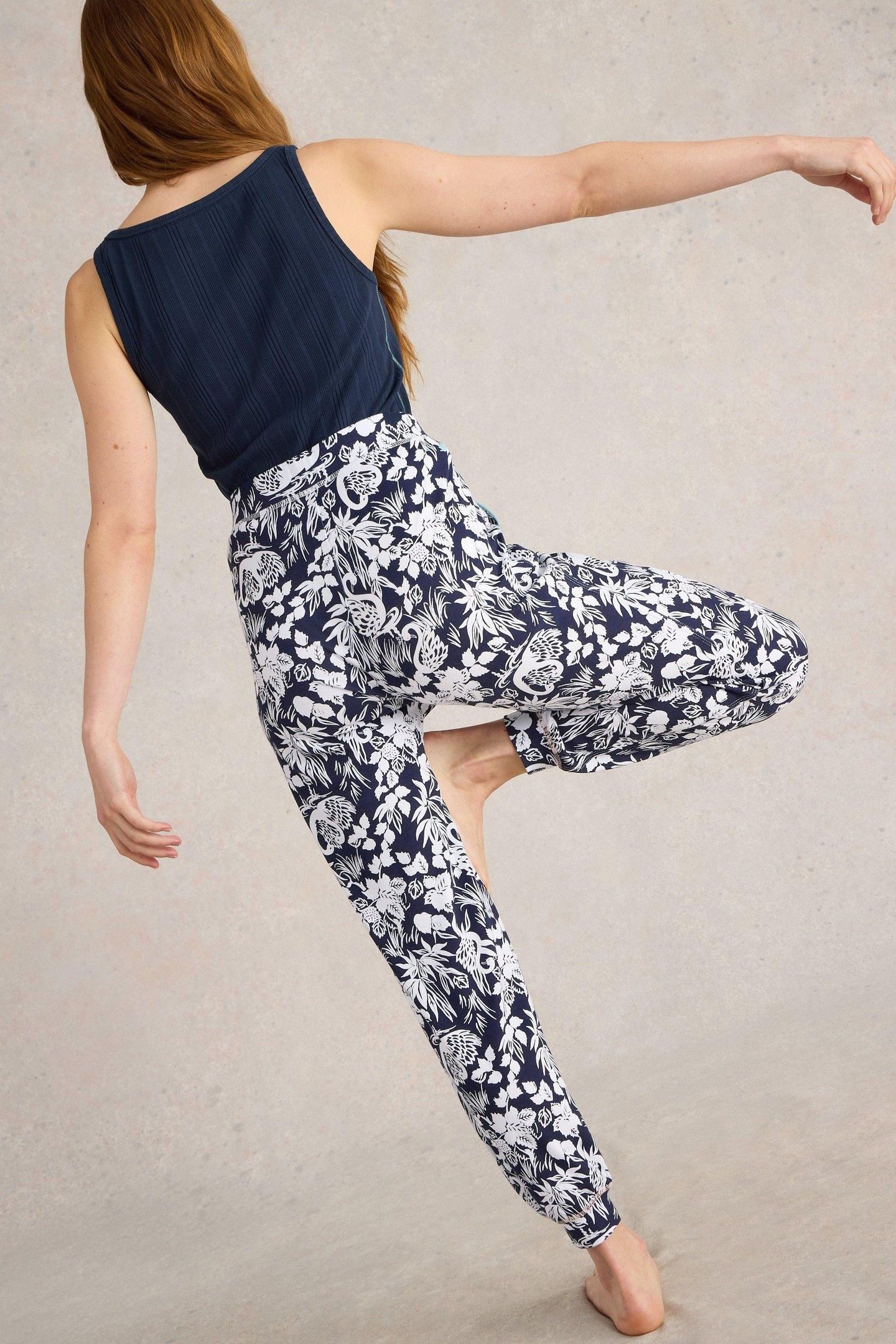 FREYA JERSEY PJ JOGGER NAVY PRINT 3