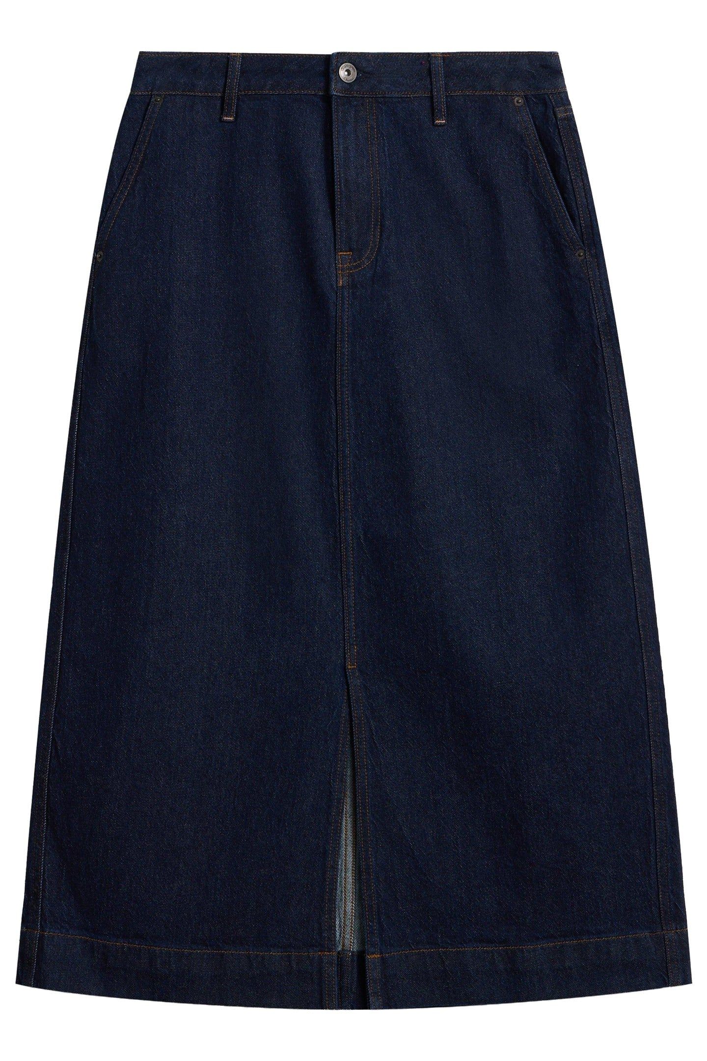 ALLIE DENIM MIDI SKIRT DARK DENIM 5