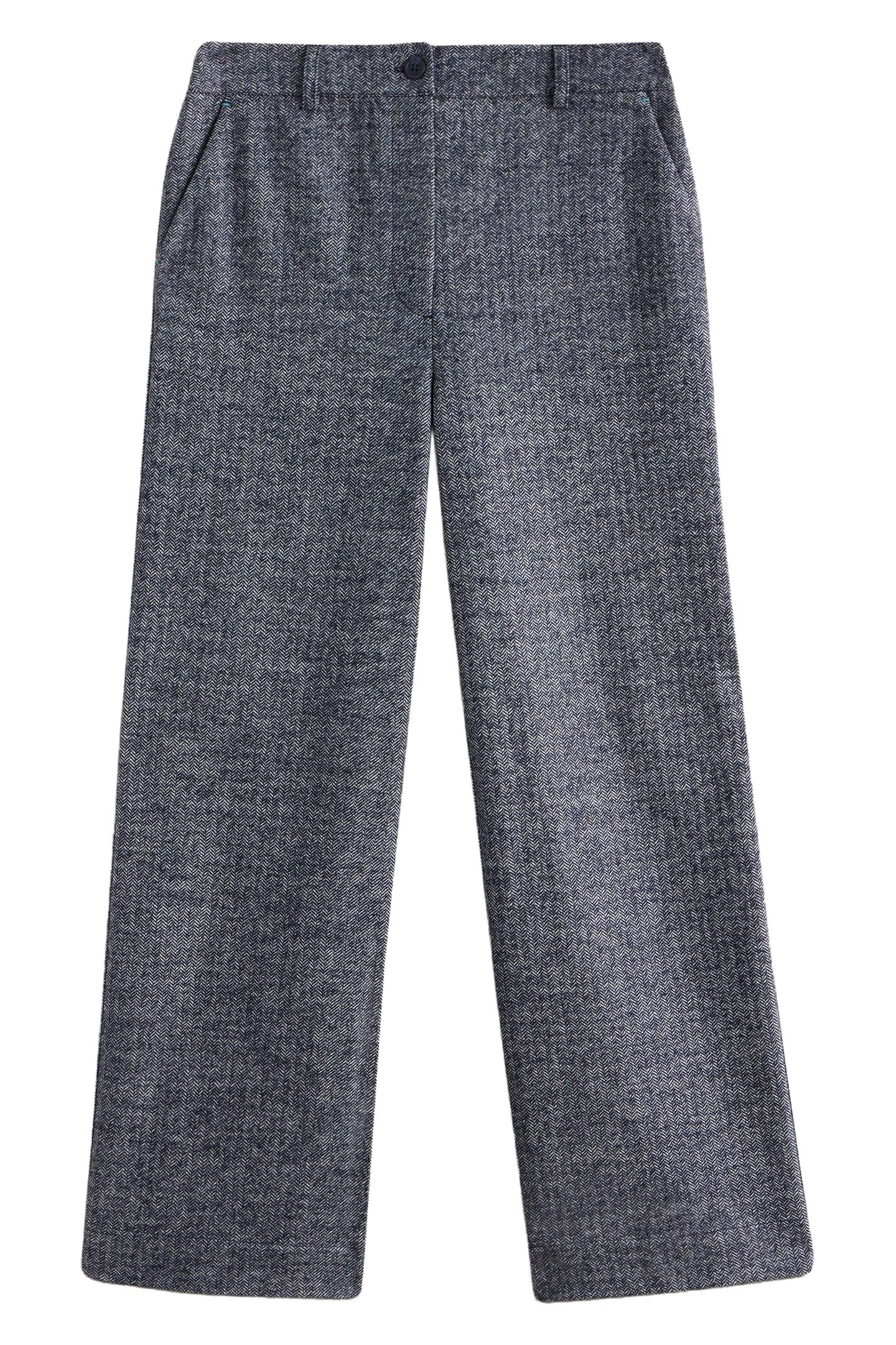 BELLE TWEEDY WIDE LEG TROUSER NAVY MULTI 4