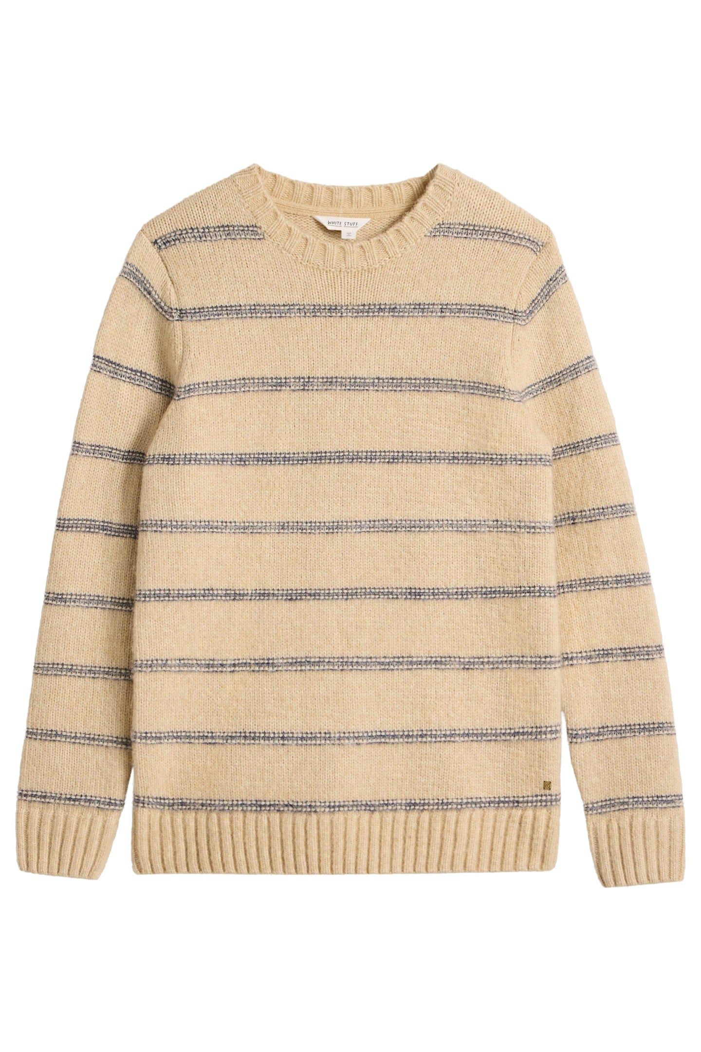 BRETON STRIPE CREW NECK JUMPER NATURAL MULTI 4