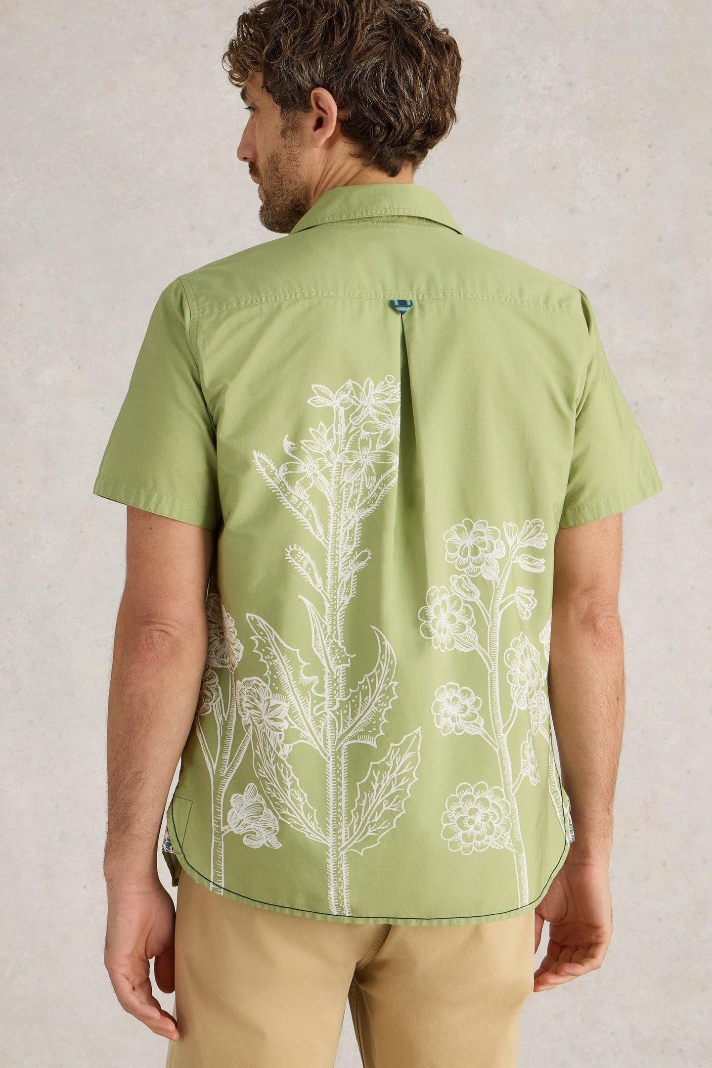 FLORAL BORDER SS PRINTED SHIRT GREEN PRINT 3