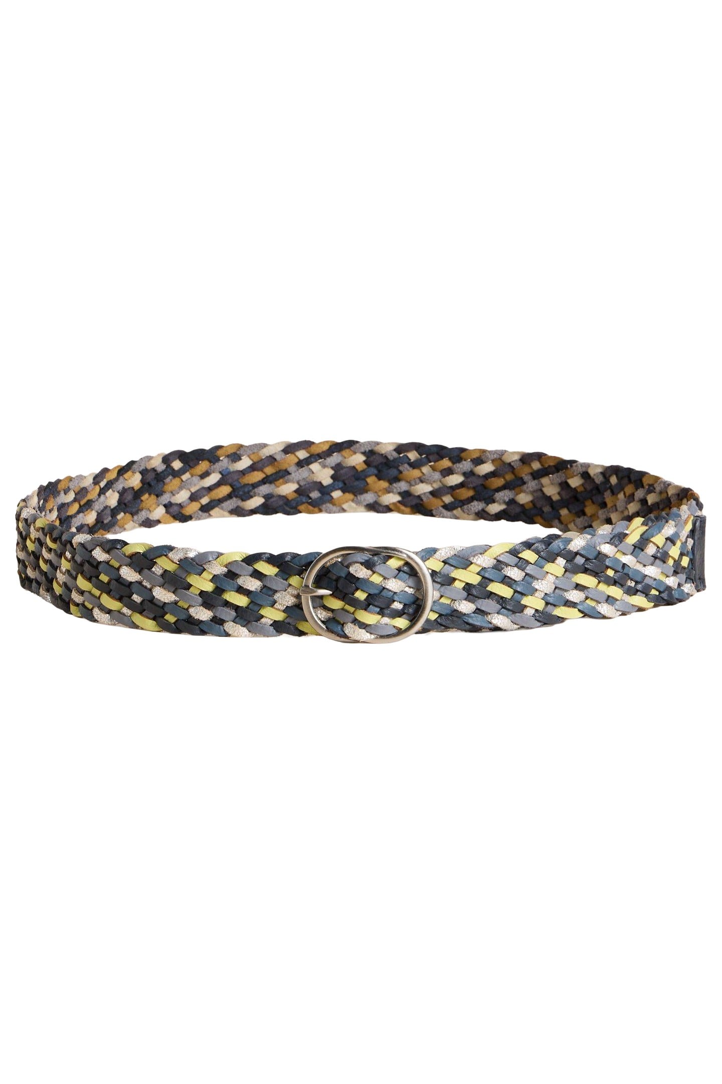 LEATHER WEAVE BELT BLUE MULTI 1