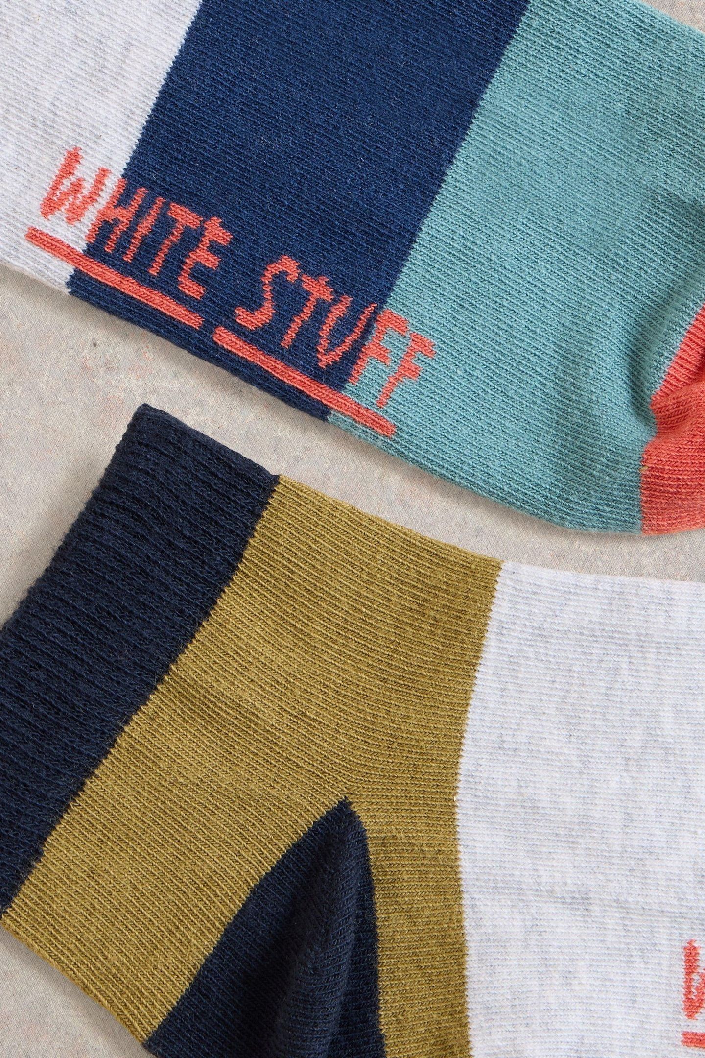 BLOCK STRIPE TRAINER SOCK GREY MULTI 2