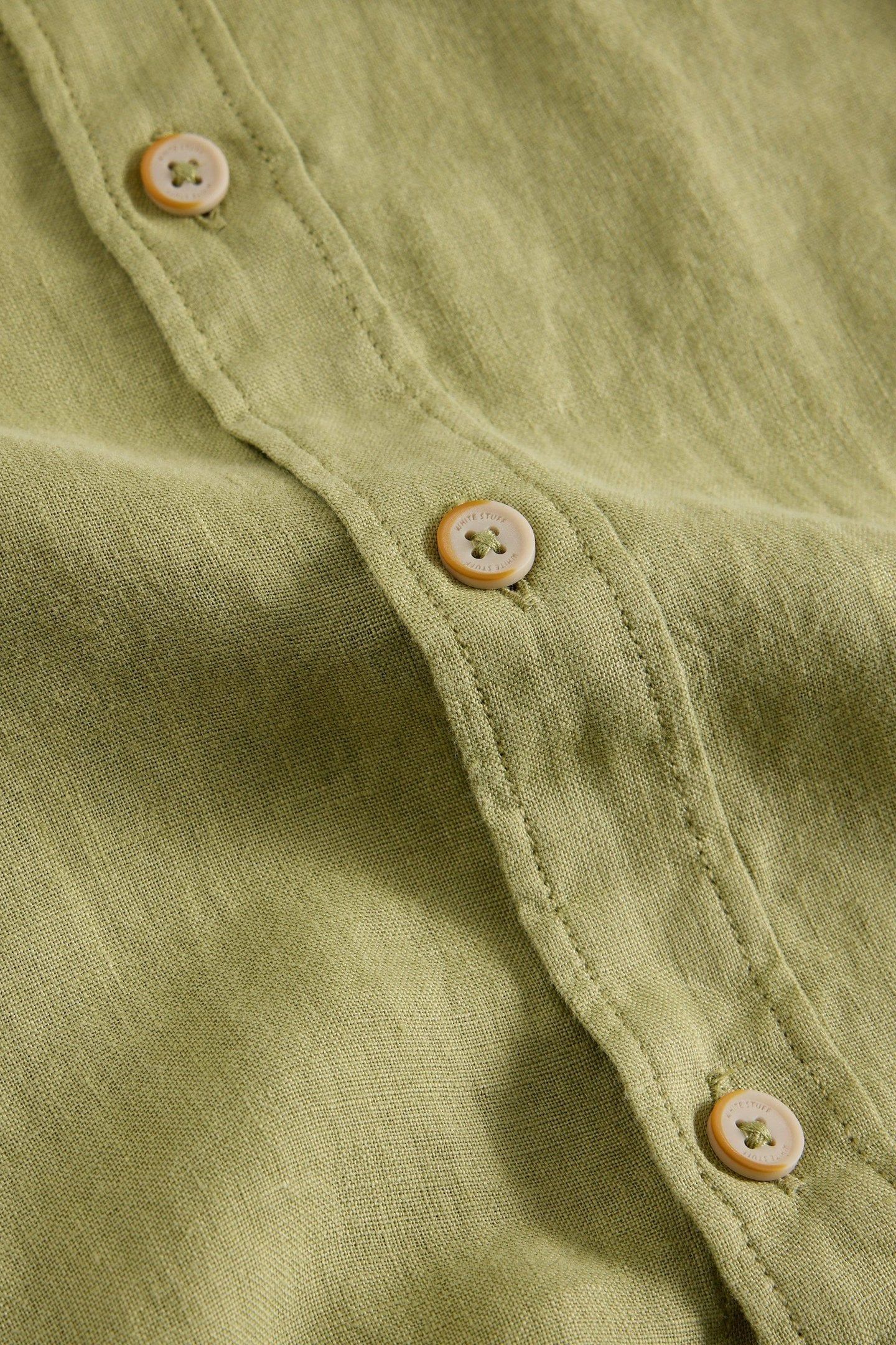 KESWICK LS LINEN SHIRT MID GREEN 6