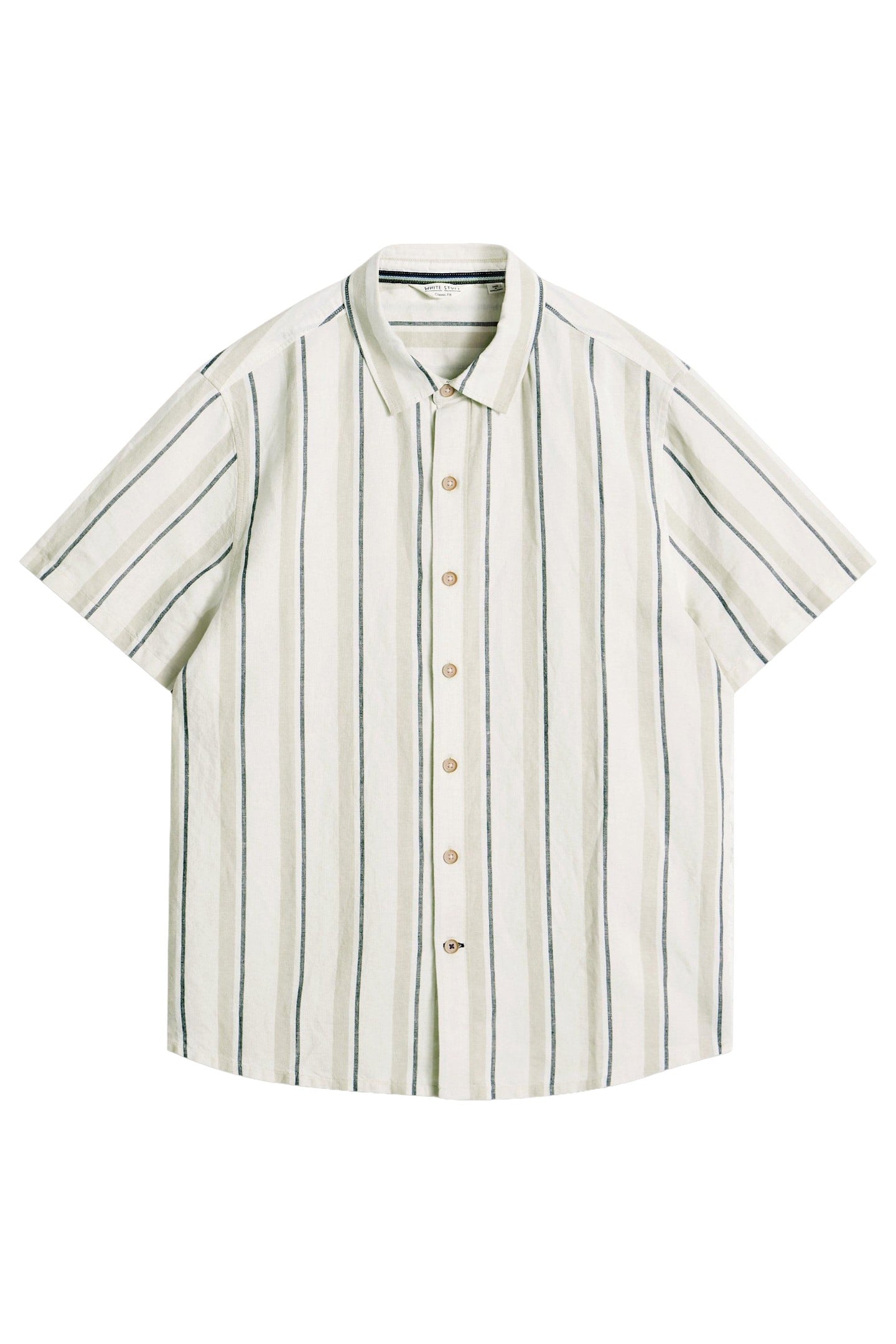 KESWICK SS STRIPE LINEN SHIRT NATURAL MULTI 3