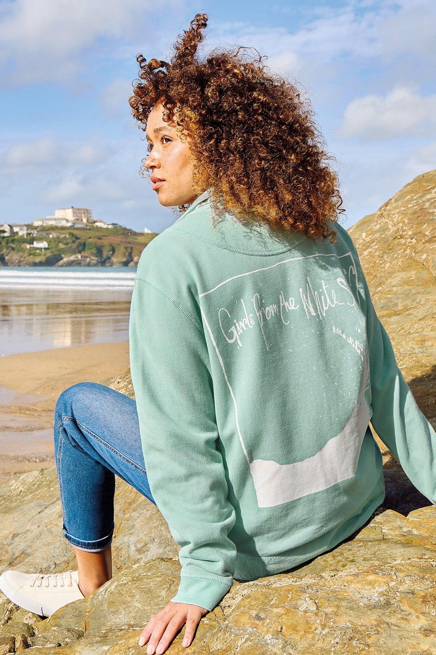 PIQUE PLAIN HALF ZIP SWEAT LIGHT BLUE 5