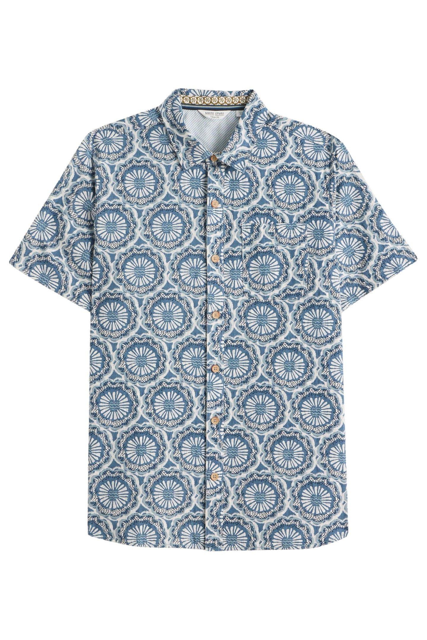 FINSBURY TILE PRINTED SHIRT BLUE PRINT 4