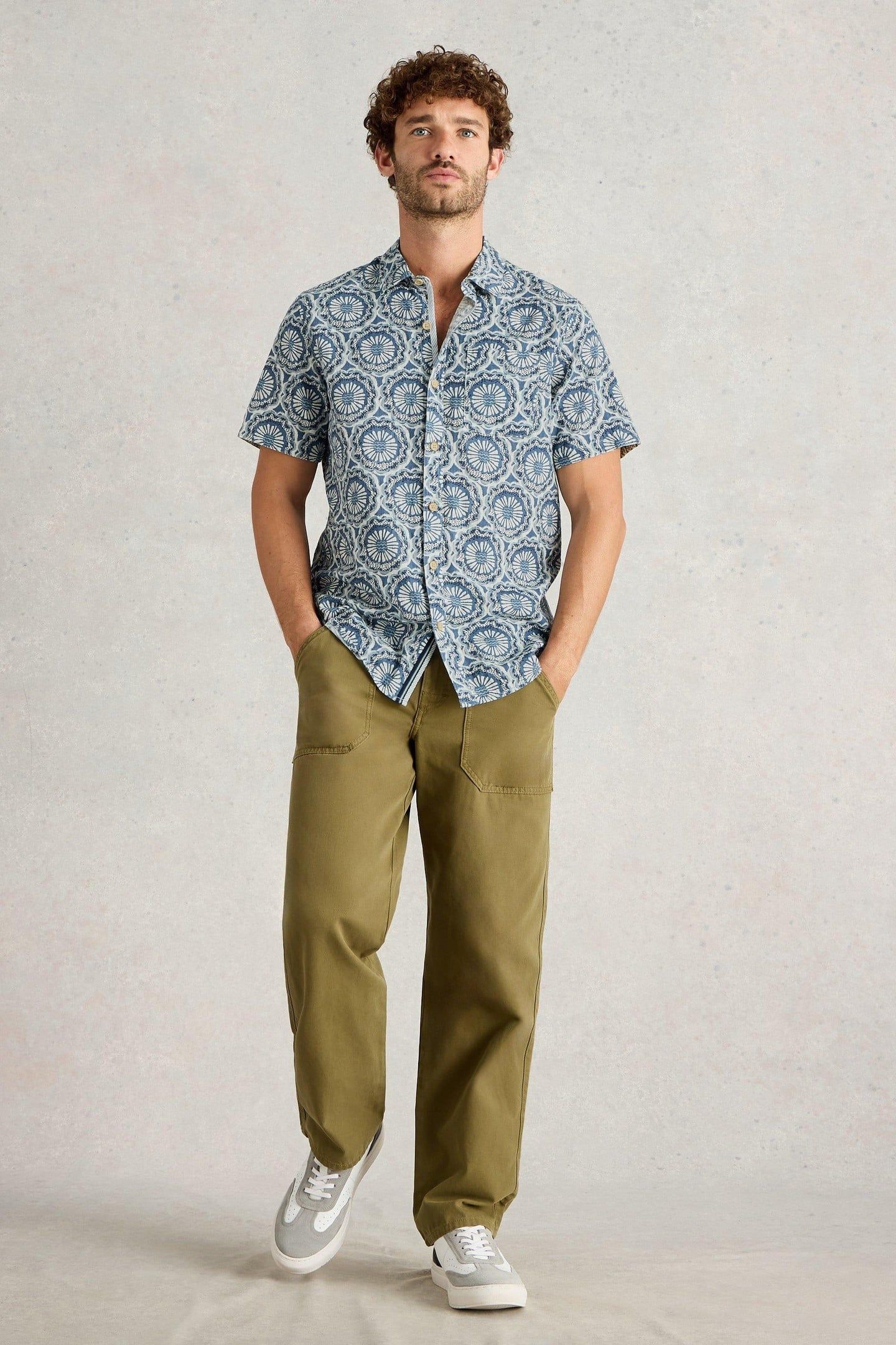 FINSBURY TILE PRINTED SHIRT BLUE PRINT 2