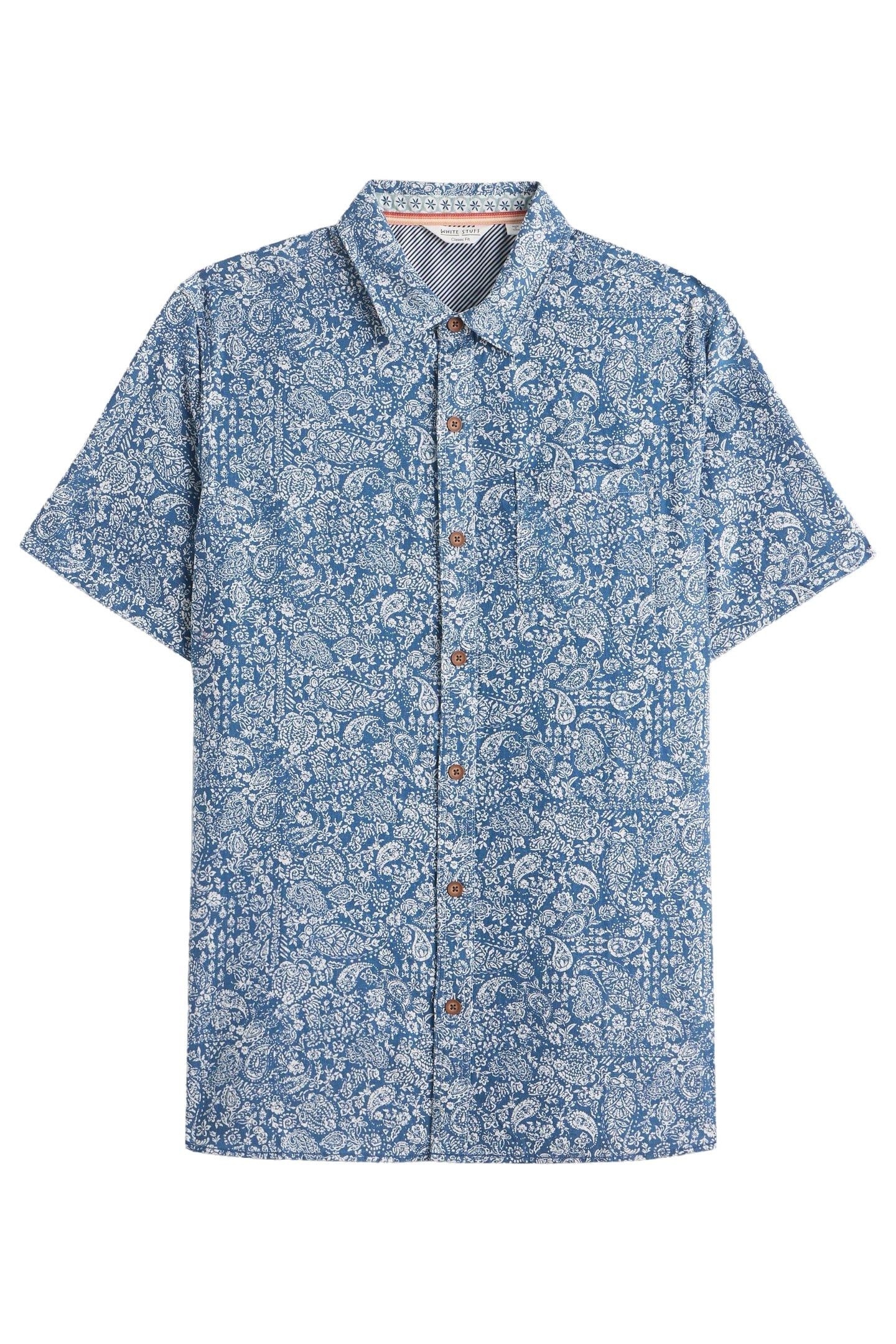 FINSBURY PAISLEY PRINTED SHIRT BLUE PRINT 4