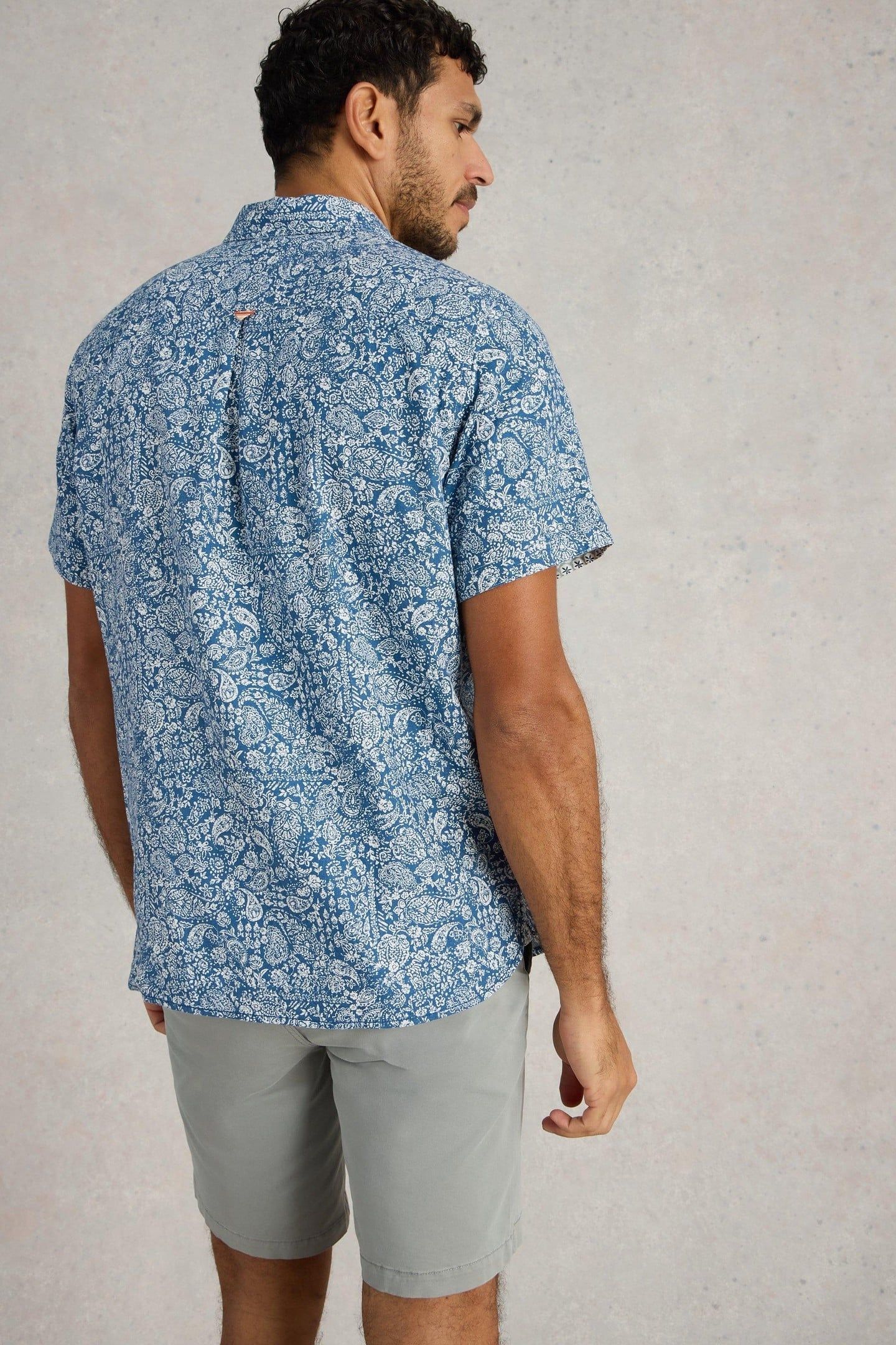 FINSBURY PAISLEY PRINTED SHIRT BLUE PRINT 3