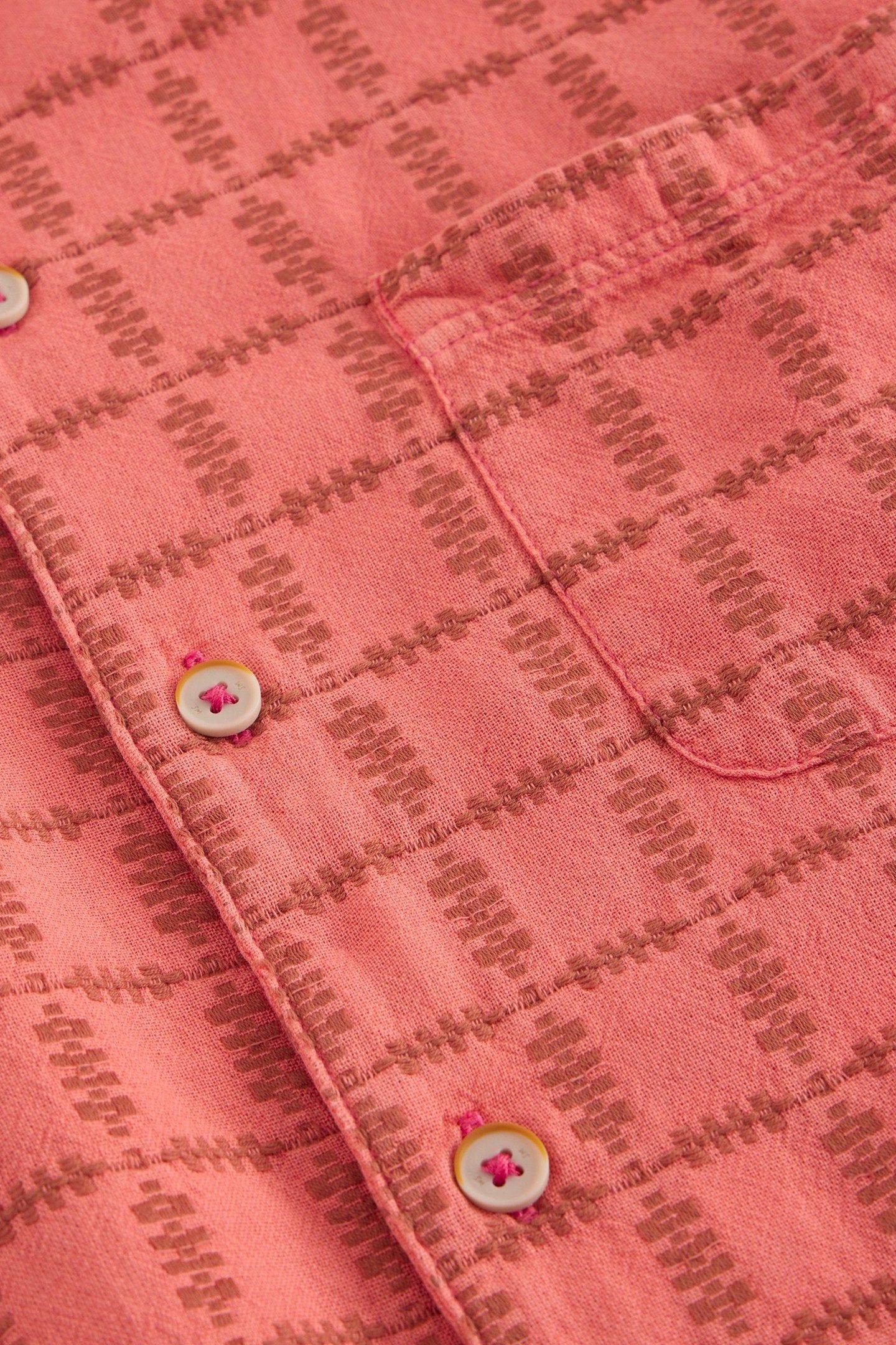 SS OVERDYE CHECK SHIRT DEEP PINK 4