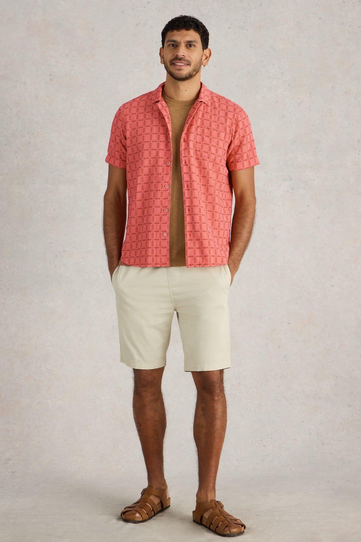 SS OVERDYE CHECK SHIRT DEEP PINK 1
