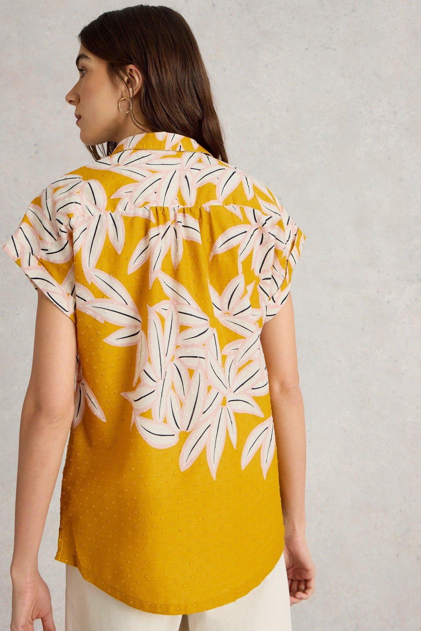 ELLIE ORGANIC COTTON SHIRT CHARTREUSE PRINT 2