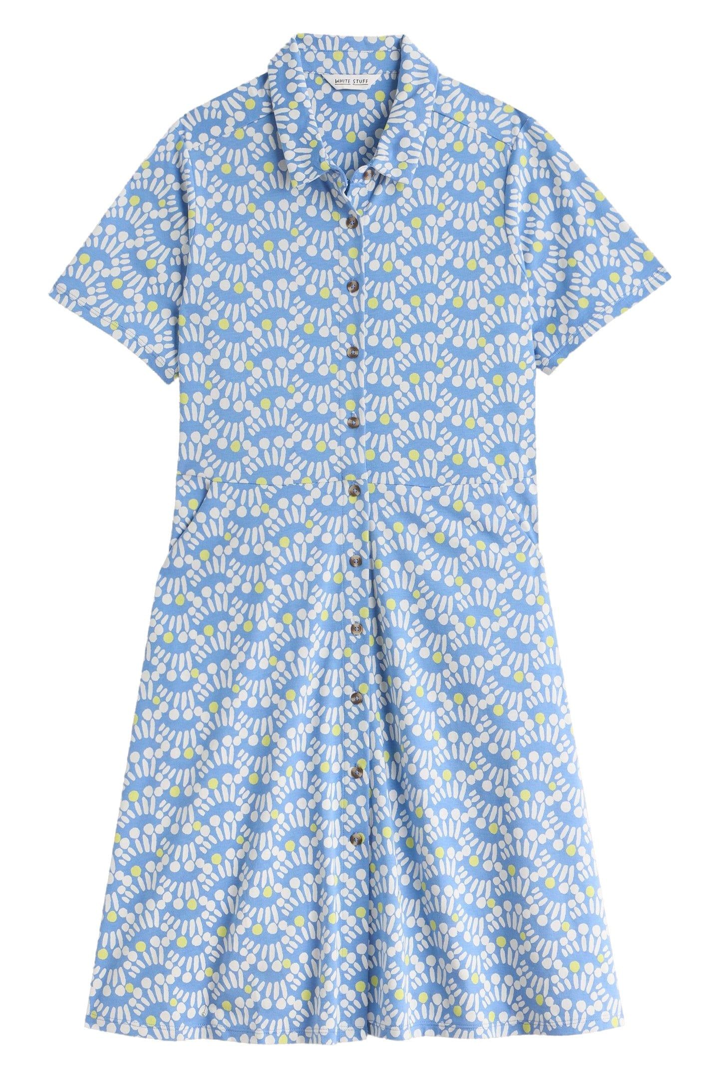RIA JERSEY SHIRT DRESS BLUE PRINT 4