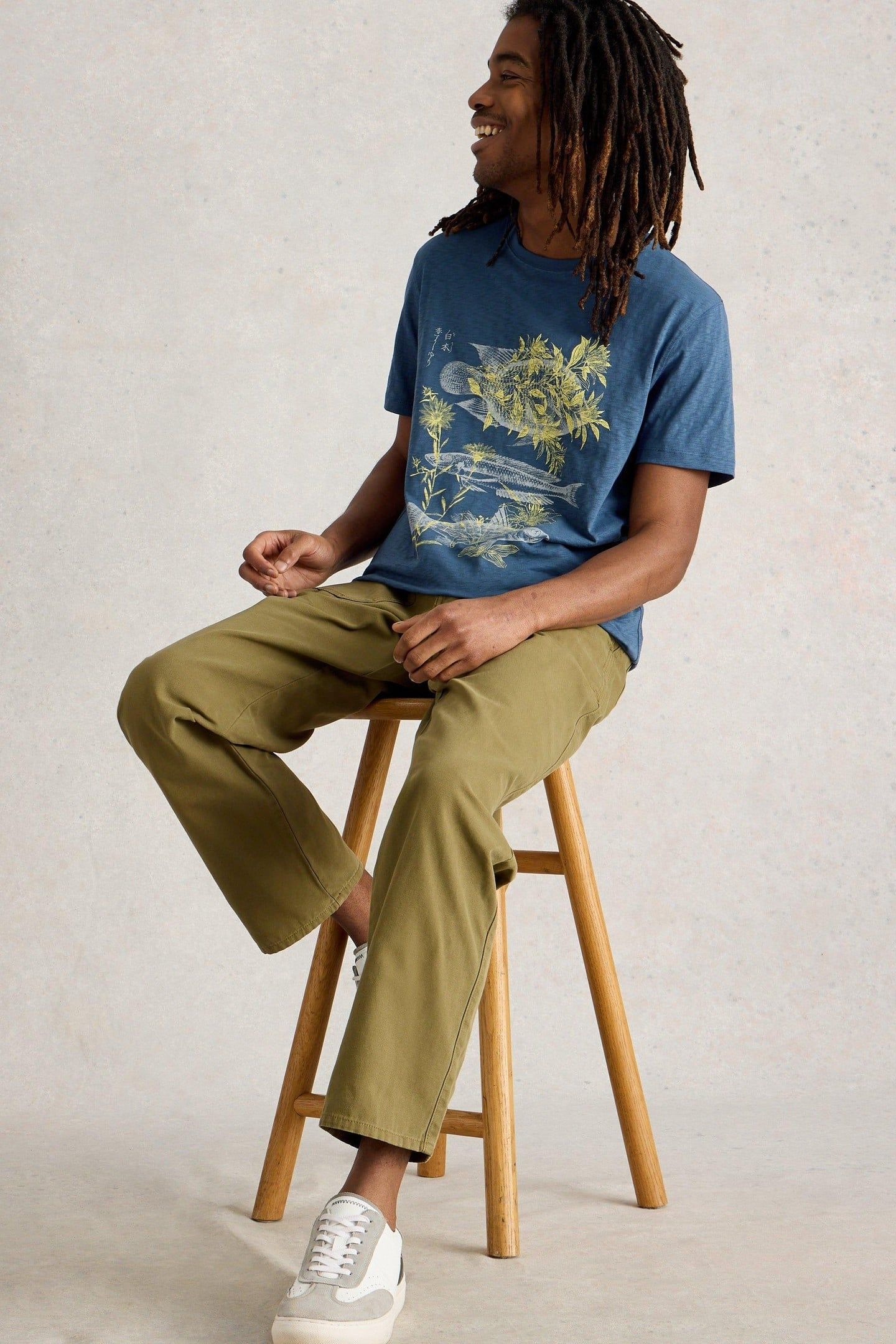 THREE FISHES GRAPHIC TEE BLUE PRINT 6