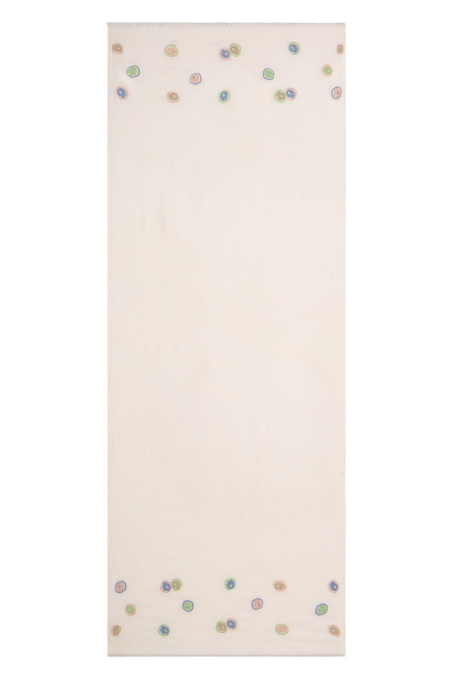 EMBROIDERED SCARF WHITE MULTI 1