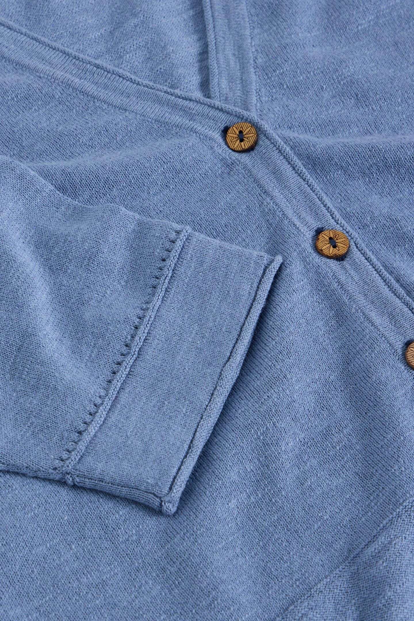 NARIA LINEN BLEND CARDI MID BLUE 4