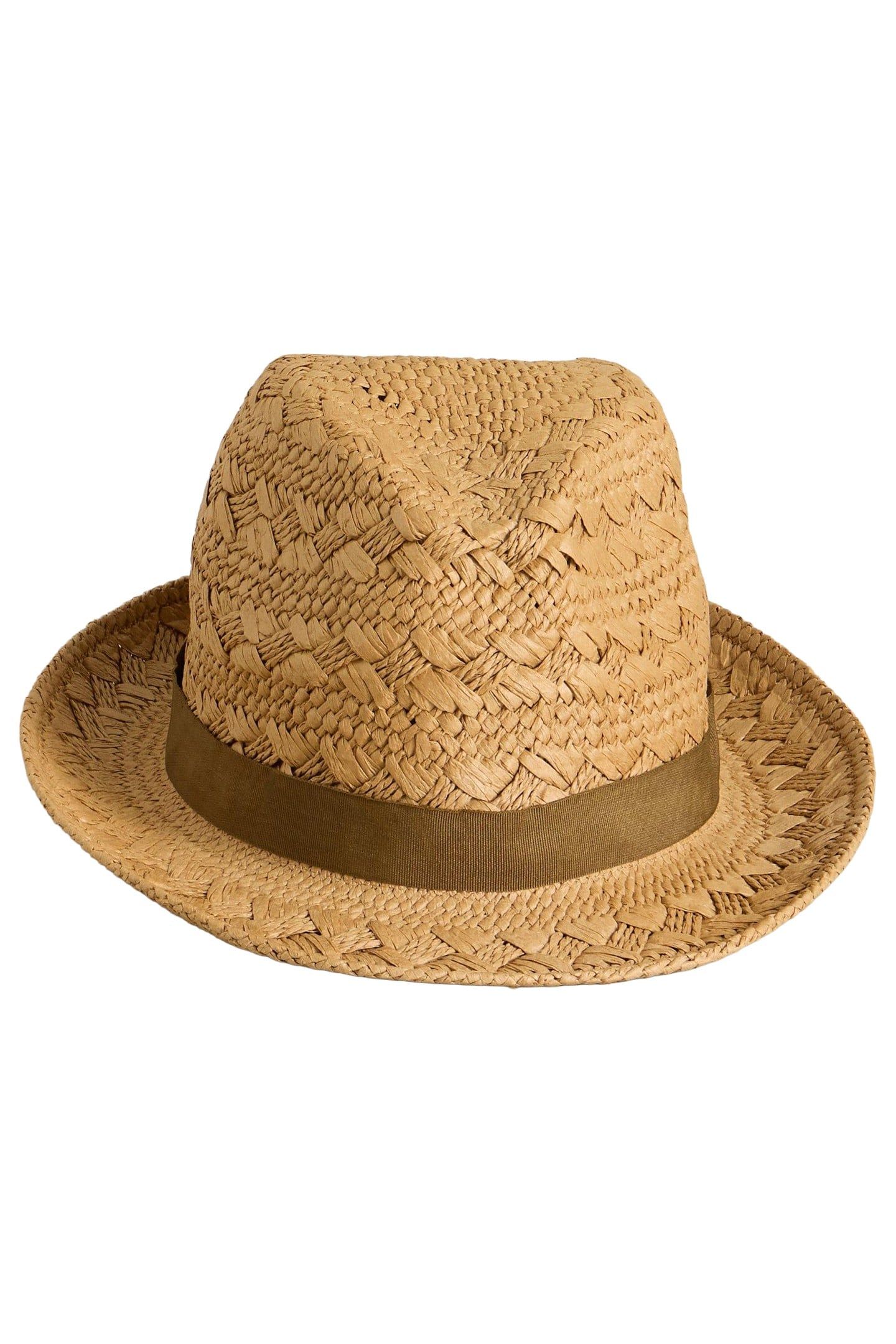 TEXTURED TRILBY HAT NATURAL MULTI 1
