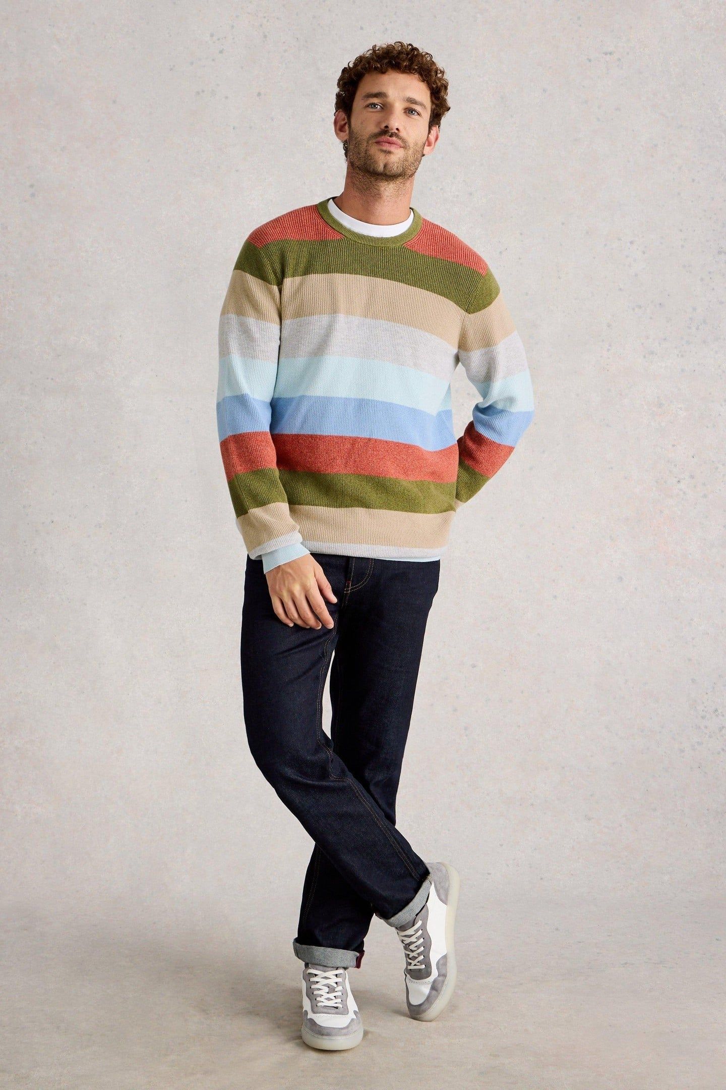 ATTADALE STRIPE CREW NECK BLUE MULTI 1