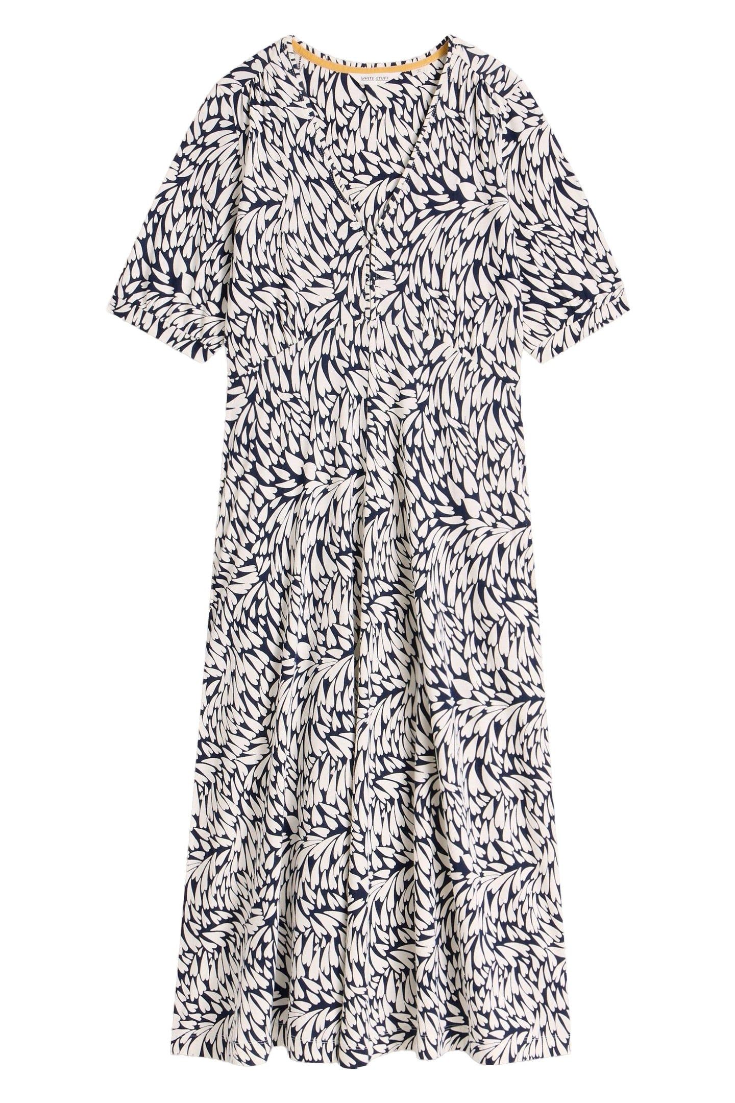 MEGAN JERSEY DRESS IVORY MULTI 4