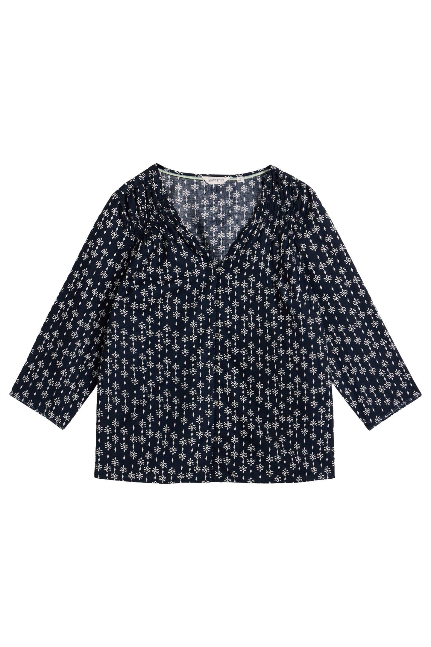 RAE ORGANIC COTTON TOP NAVY PRINT 3