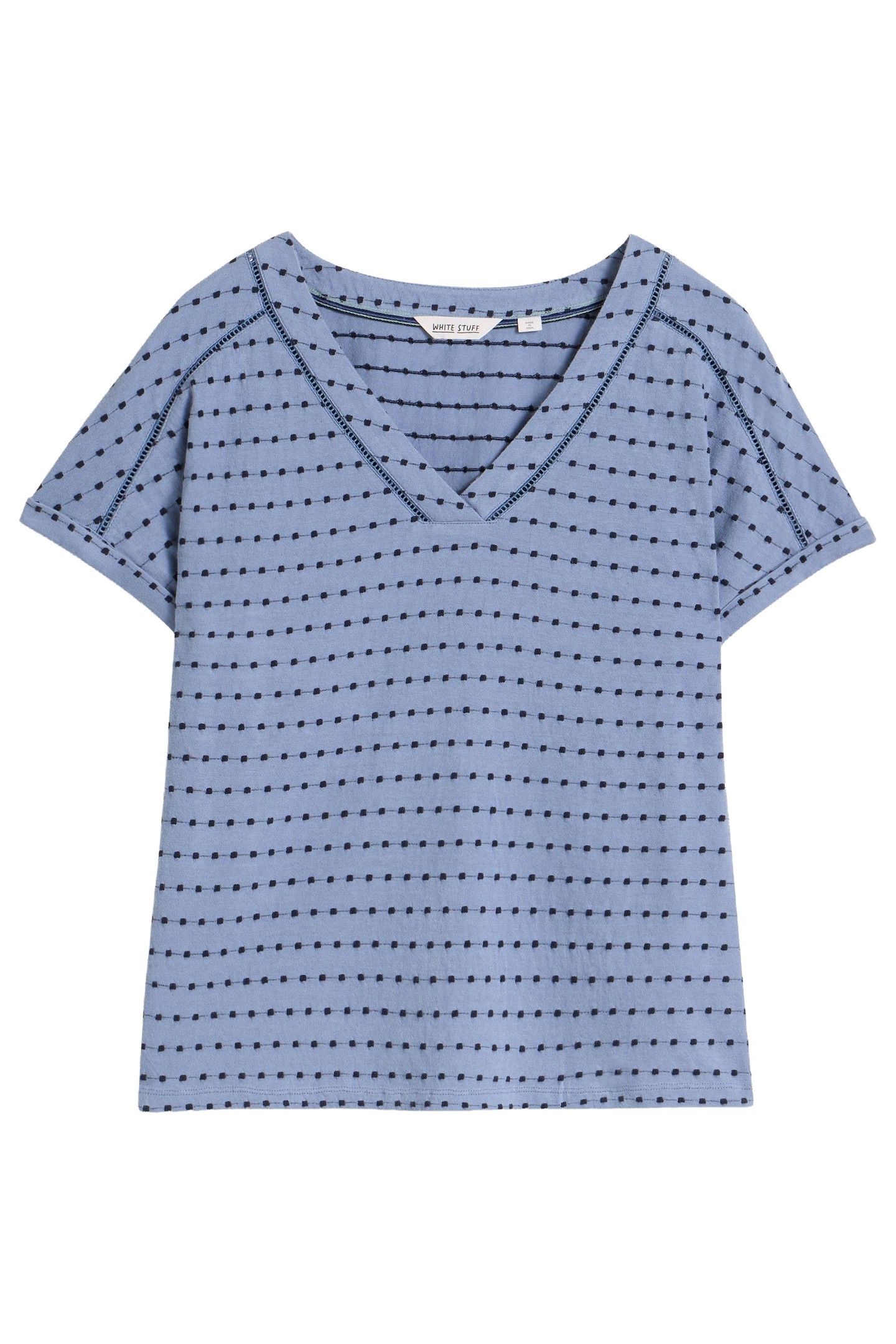 EMBROIDERED STRIPE TEE BLUE MULTI 3