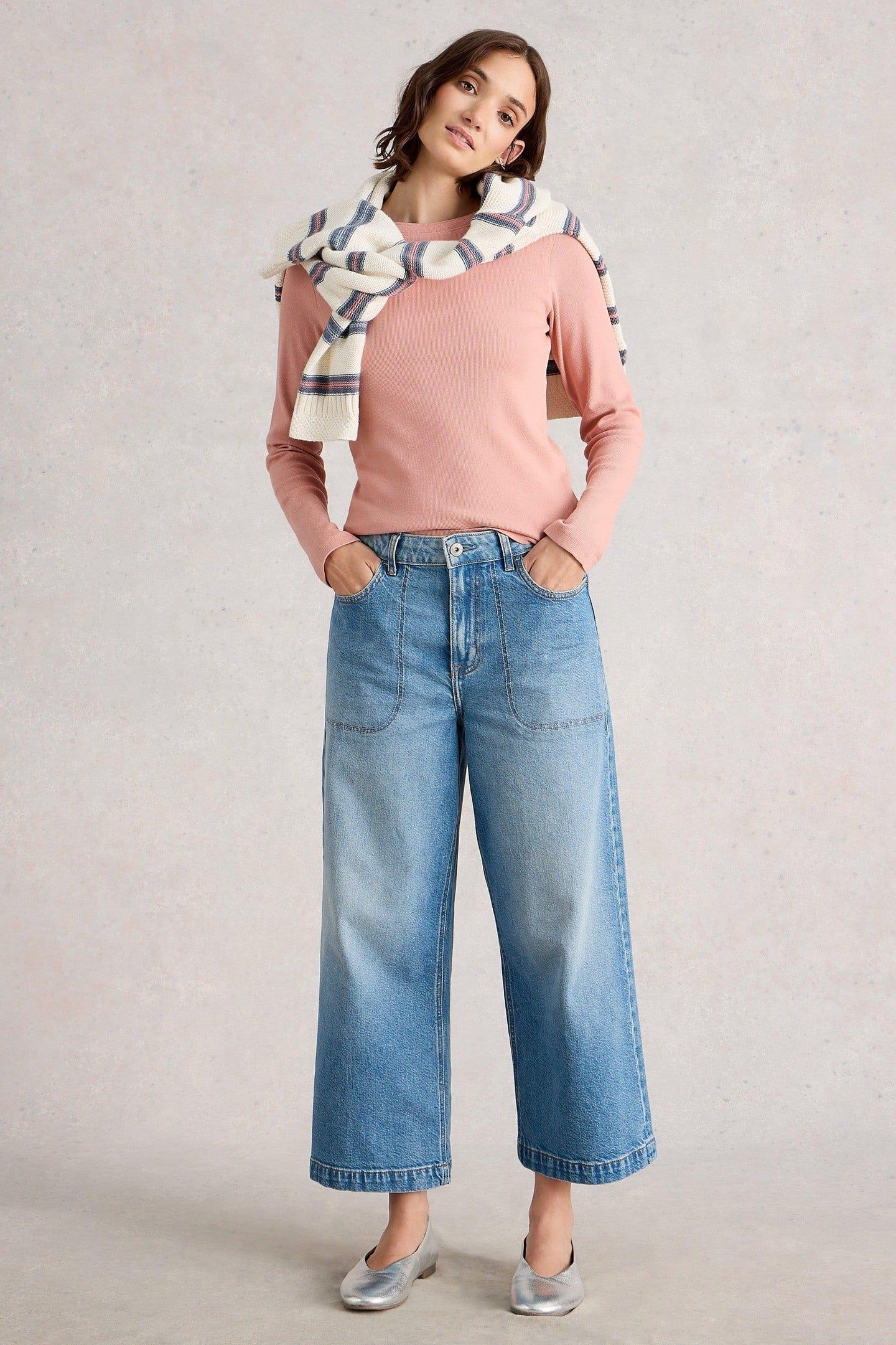 SADIE LONG SLEEVE RIB TEE DUSTY PINK 1