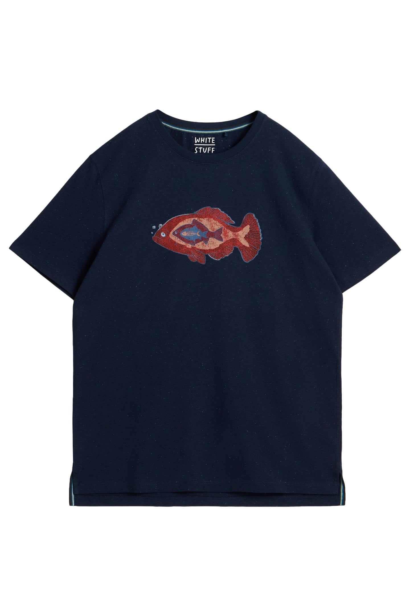 ABERSOCH GRAPHIC NEP FISH NAVY PRINT 3